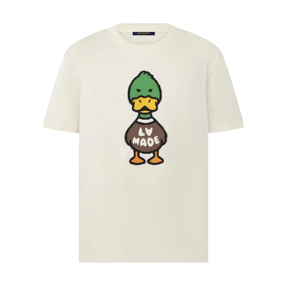 Louis Vuitton NIGO Man Duck Cotton White Short Sleeve T-Shirt #nigo8423