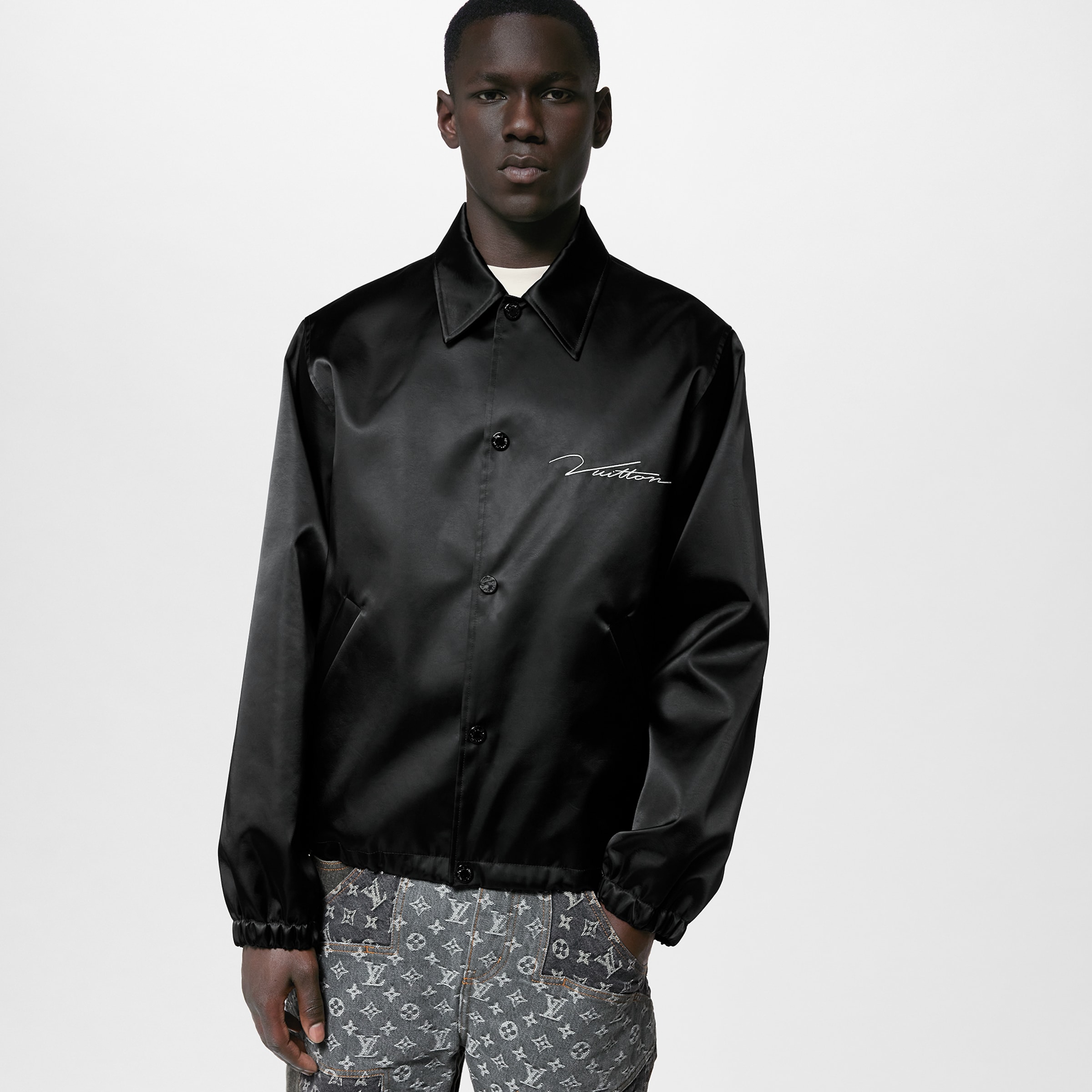 Louis Vuitton Coach Jacket Men's Button Lapel #nigo96341