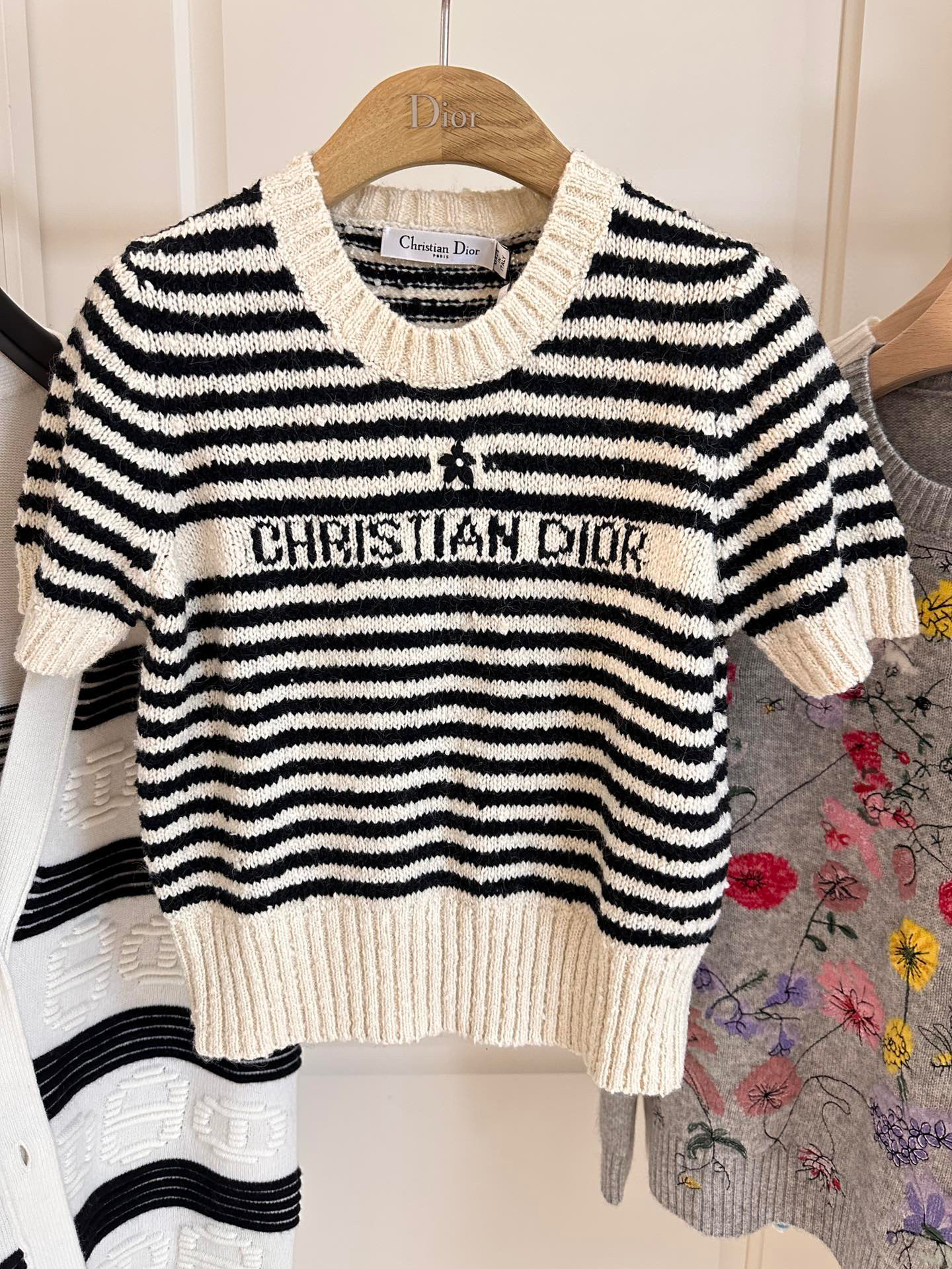 Dior MARINIERE Knitted Stripe Letter Short Sleeve T-shirt #nigo21734