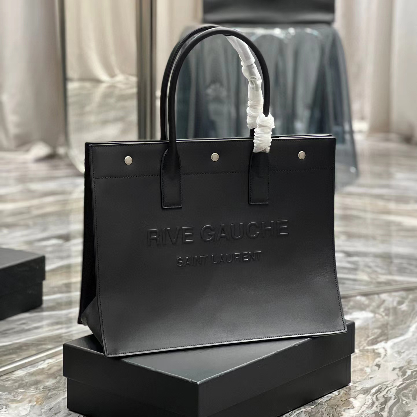 SAINT LAURENT Leather Bag Casual Square Handbag Bags #nigo52414