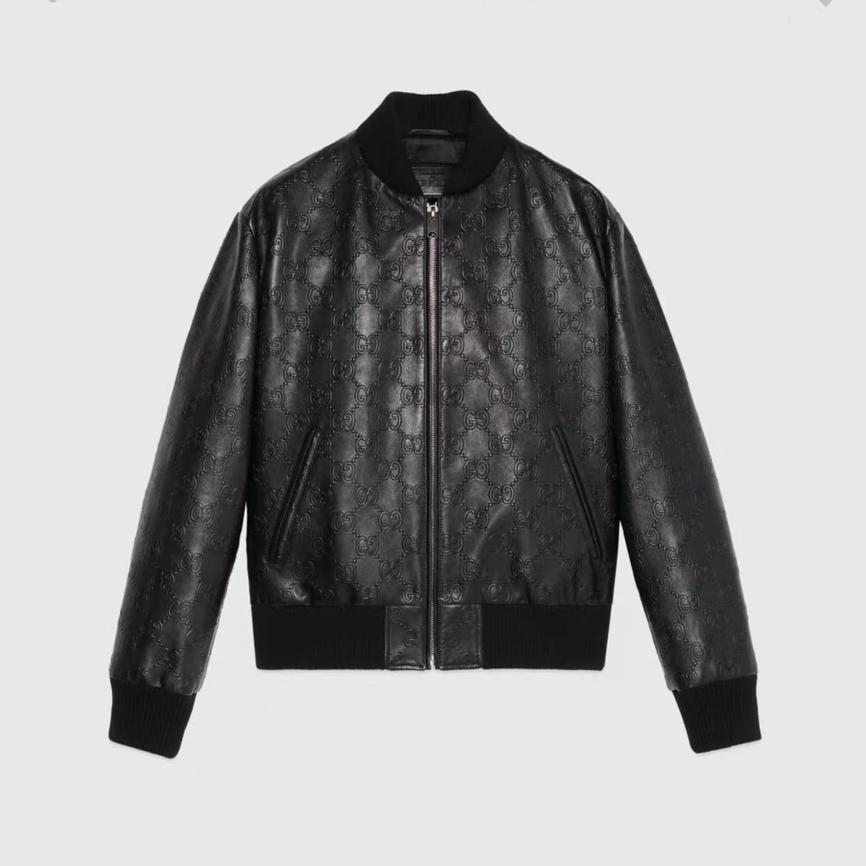 Gucci Stereoscopic Logo Long Sleeve Classic Leather Jacket #nigo56386