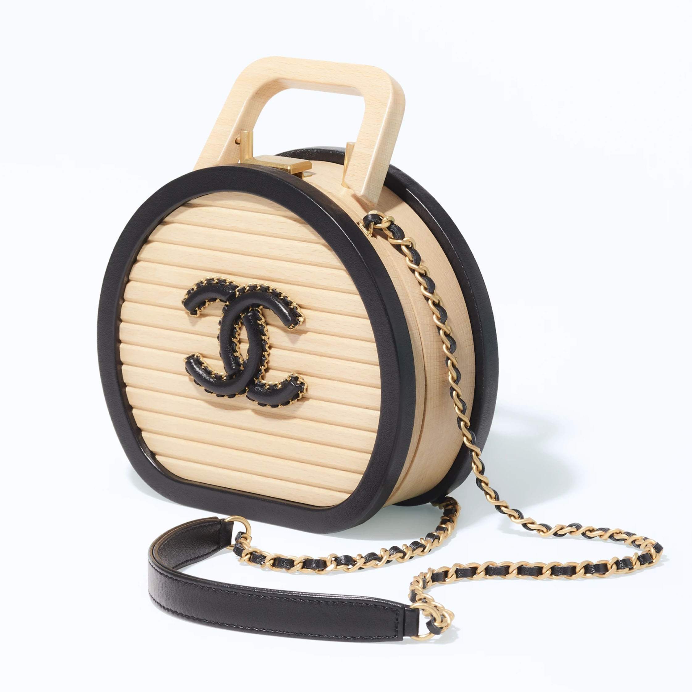 Chanel Beech Cosmetic Case Bag Wooden Box Bags #nigo53345