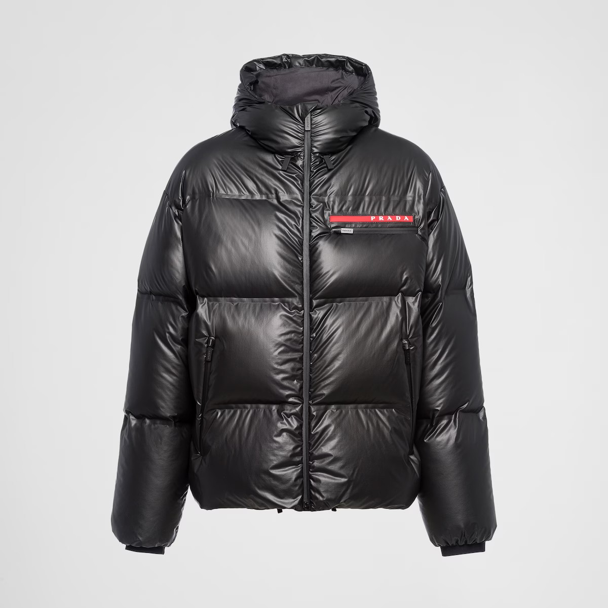 Prada Light Nylon Hooded Puffer Jacket Zip Down Coat #nigo96333