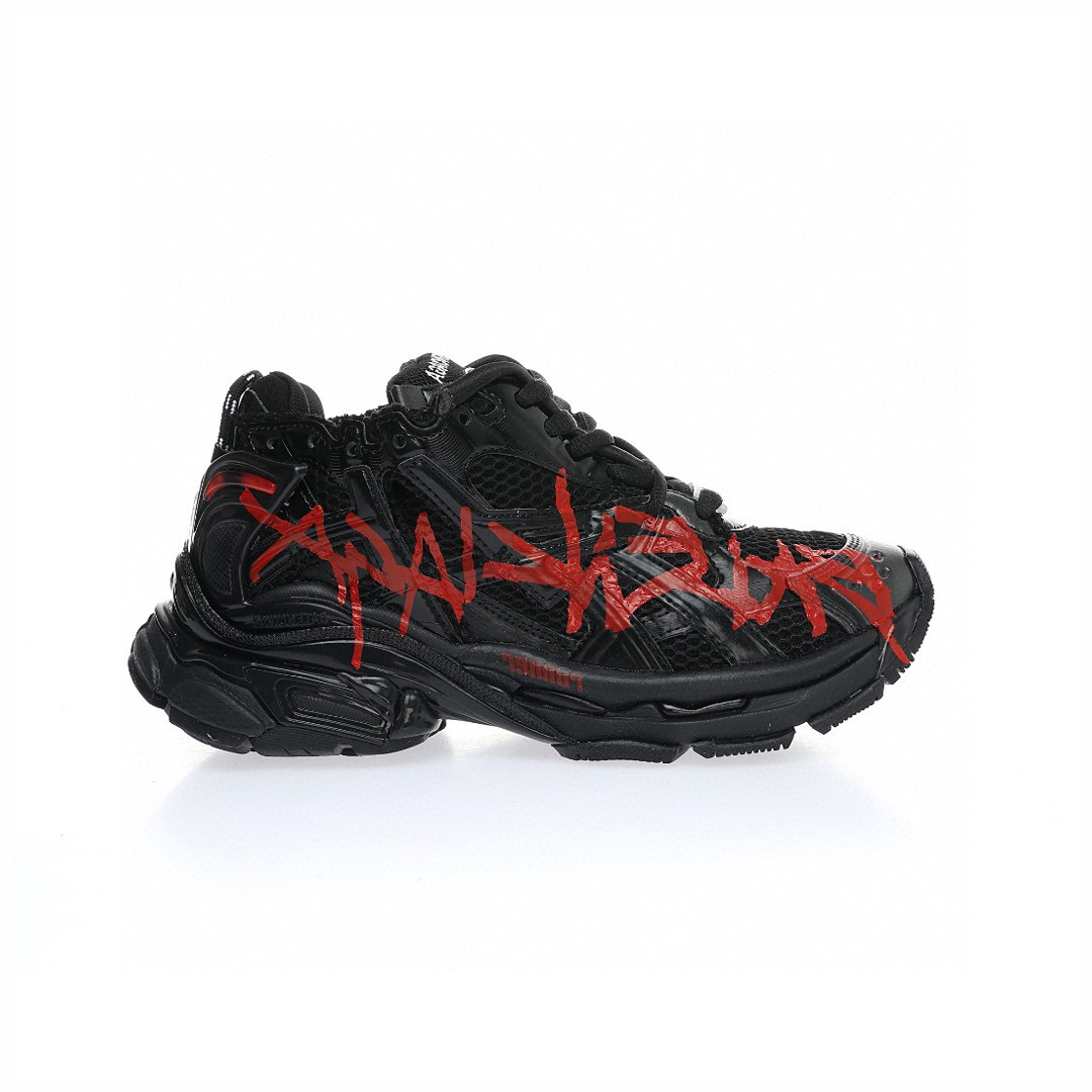 Balenciaga RUNNER GRAFFITI Thick Soled Letter Lace Up Dad Shoes #nigo21732