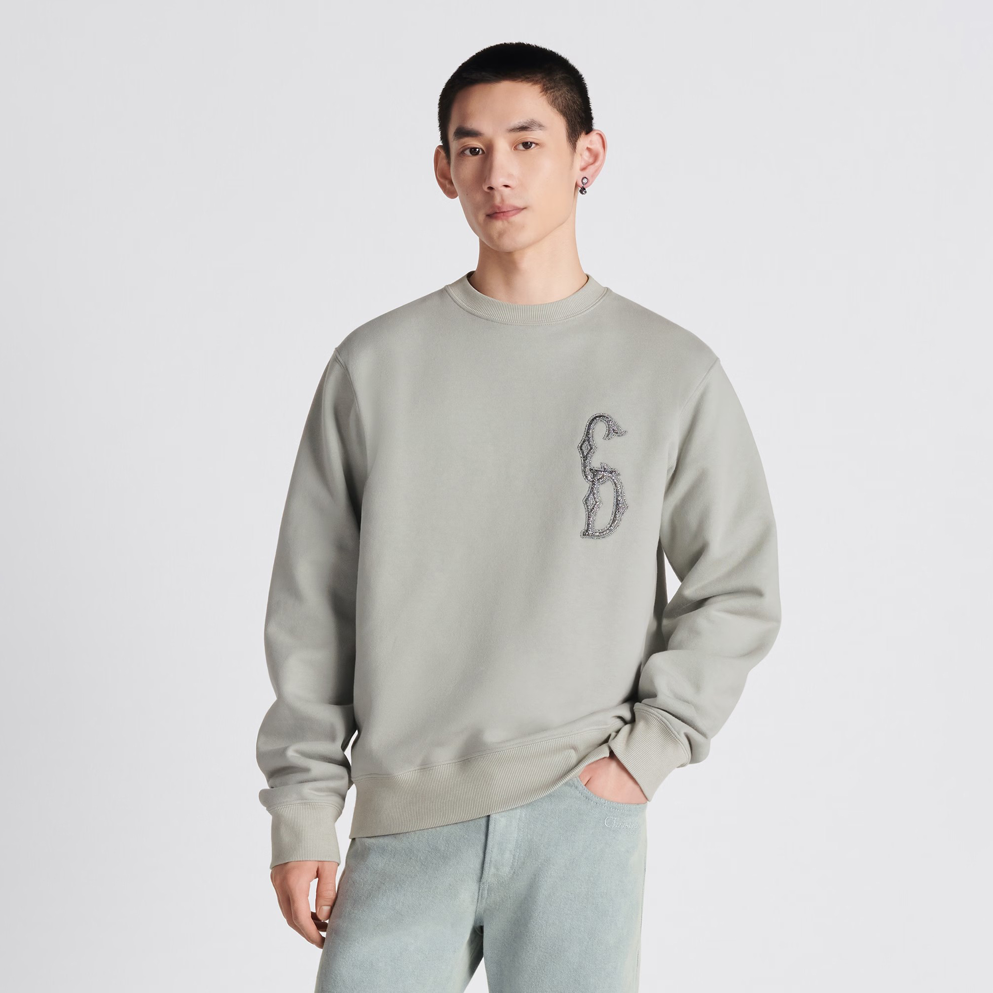 Dior CD Interlaced Regular-Fit Sweatshirt Crew Neck Pullover Sweater #nigo96328