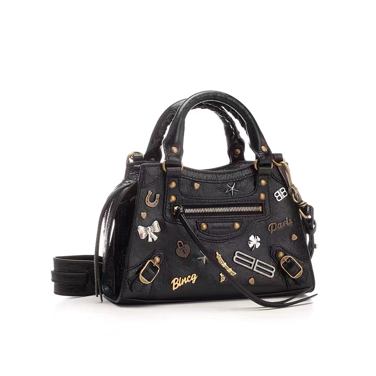 Balenciaga Biker Leather One-Shoulder Crossbody Handbag Bag Bags #nigo54988