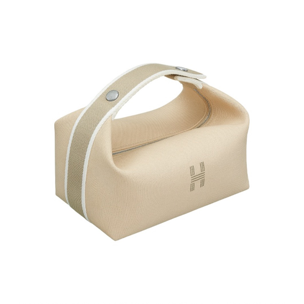 Hermes Leather webbing splicing handbag Makeup bag Handheld #nigo29177