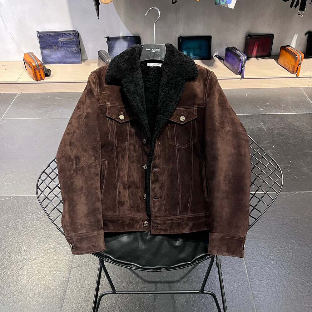 Saint Laurent Long Sleeve Fur Coat Jacket #nigo6524