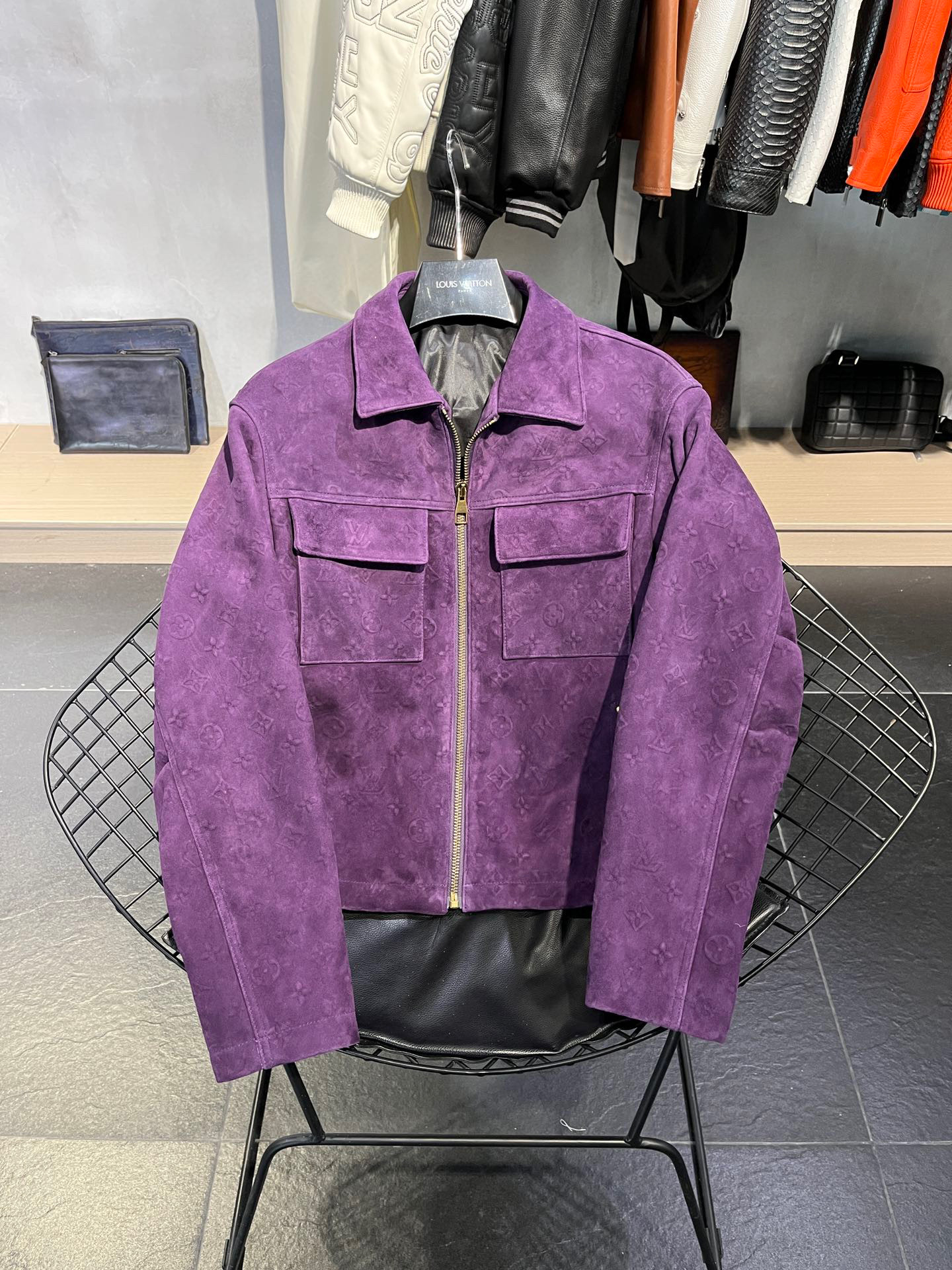 Louis Vuitton NIGO Man Purple Zip Jacket Coat #nigo91387