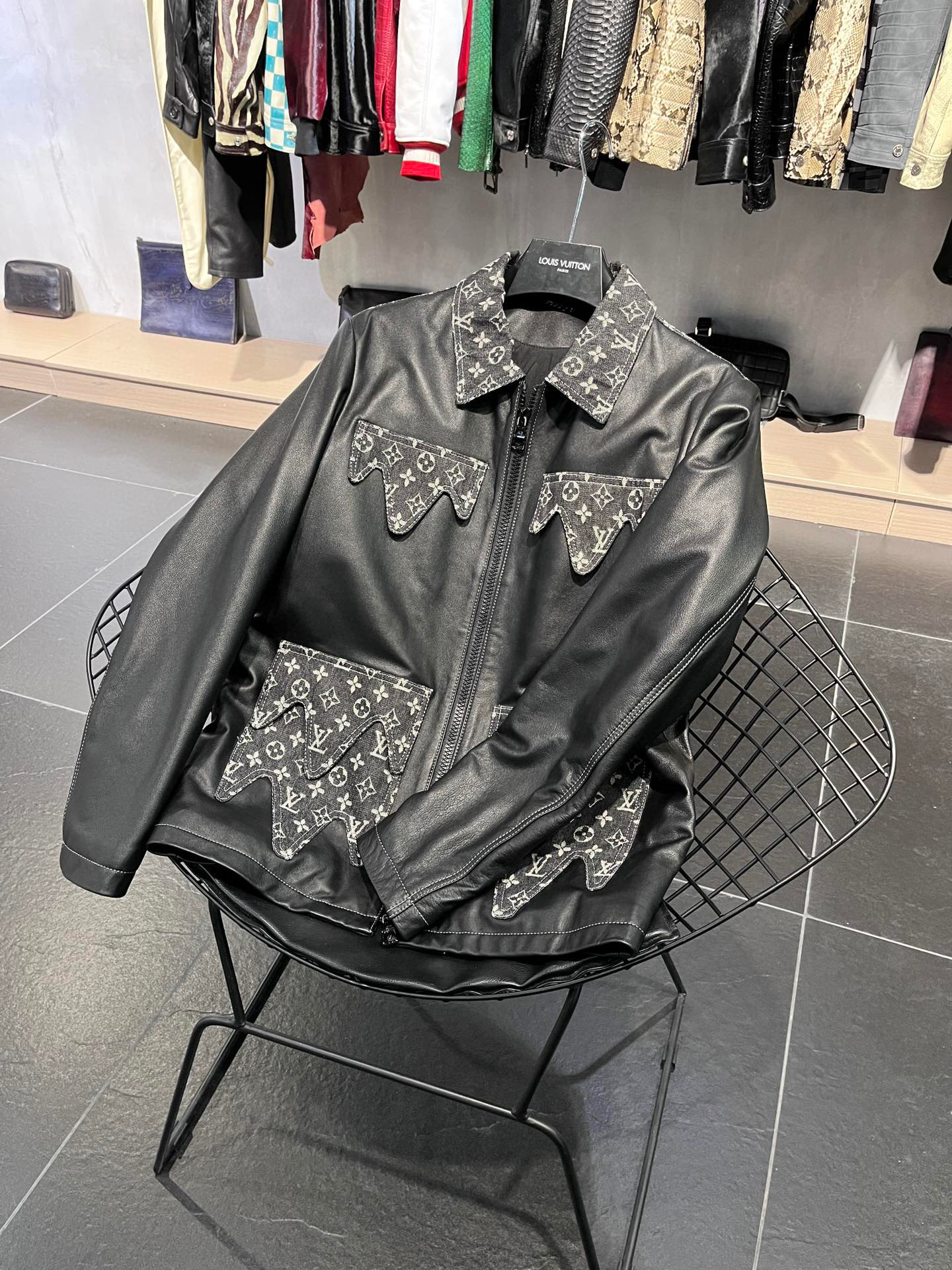 Louis Vuitton Men Cow Leather Tunic Jacket #nigo4469