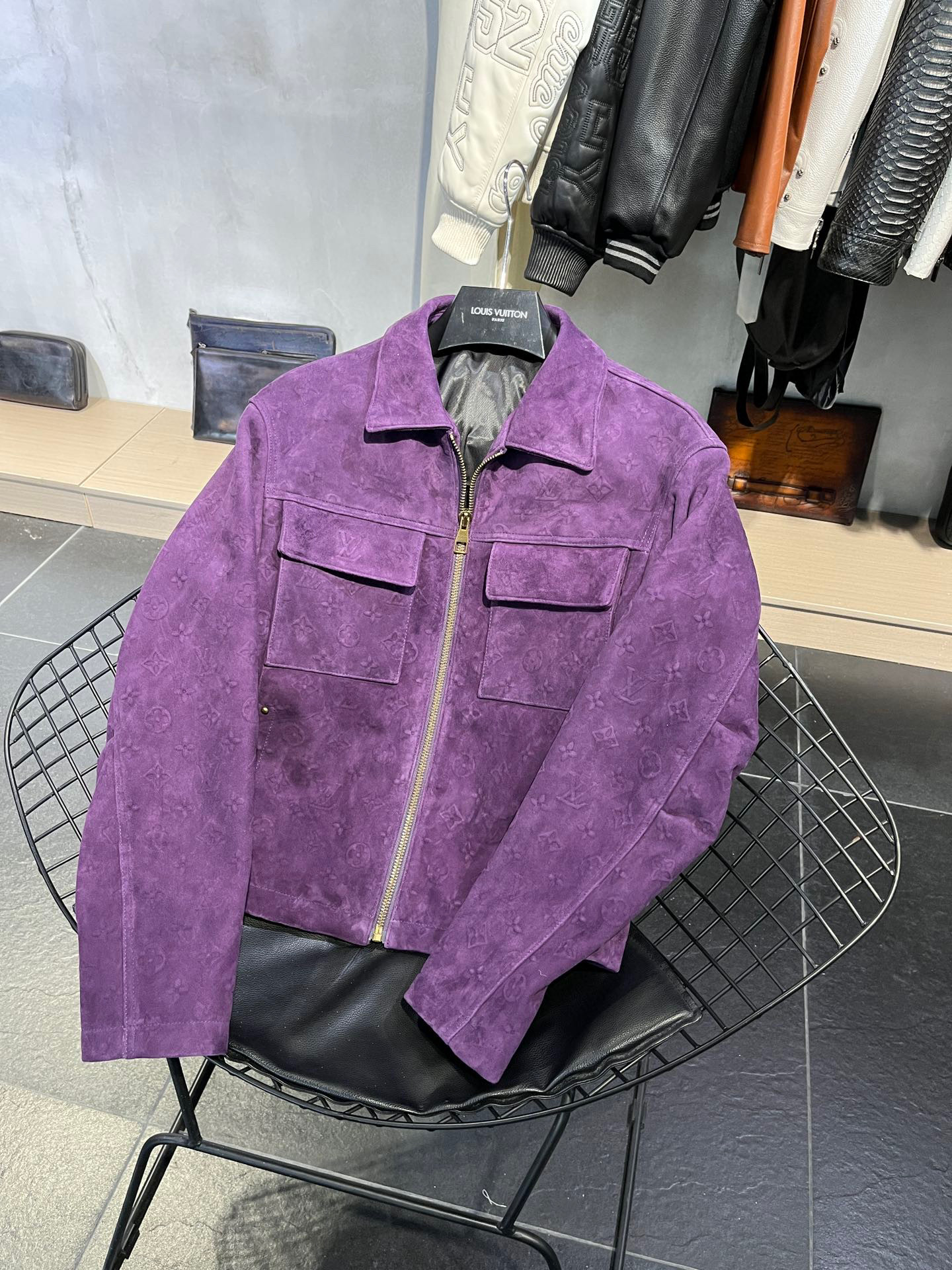 Louis Vuitton NIGO Man Purple Zip Jacket Coat #nigo91387