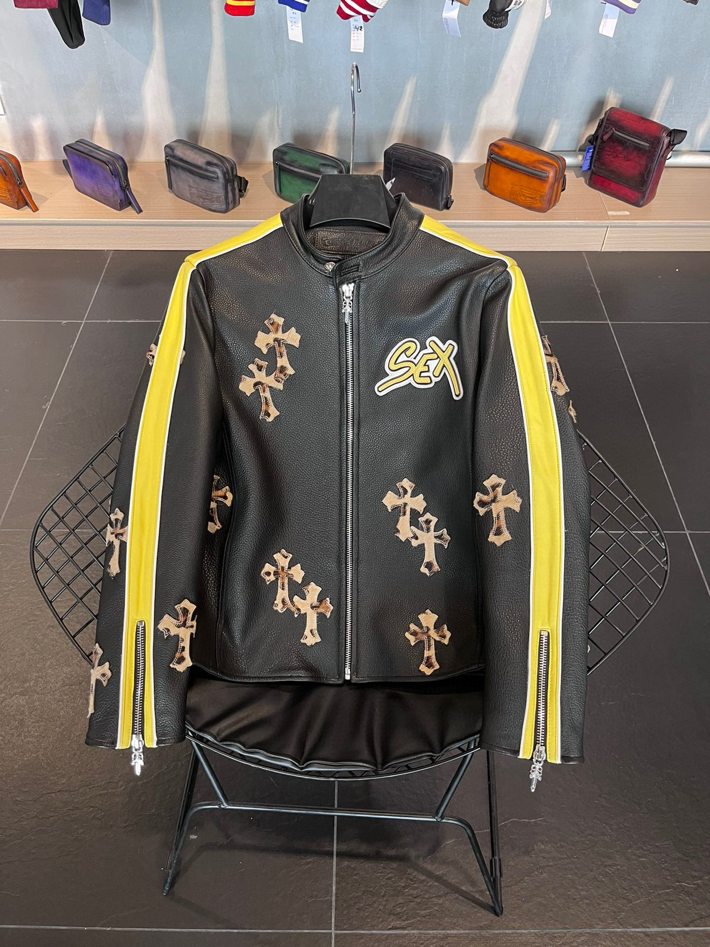 Chrome Hearts Men Cowhide Leather Slim Short Jacket #nigo5814