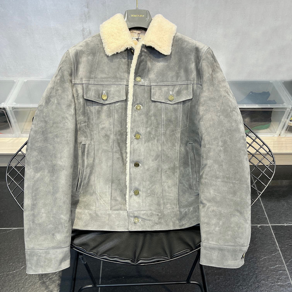 Saint Laurent Long Sleeve Fur Coat Jacket #nigo6524