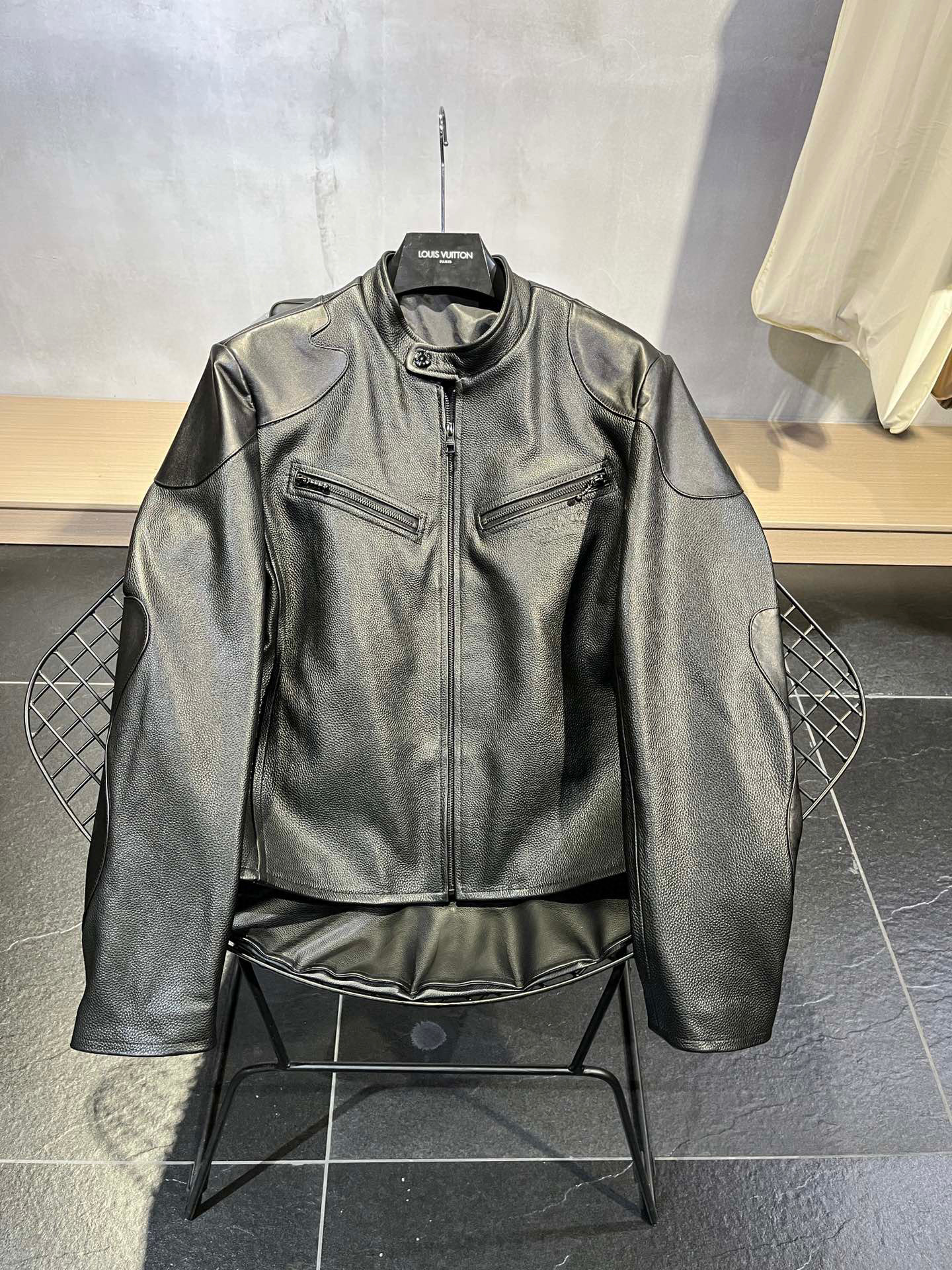 Louis Vuitton Men Leather Biker Jacket #nigo18131