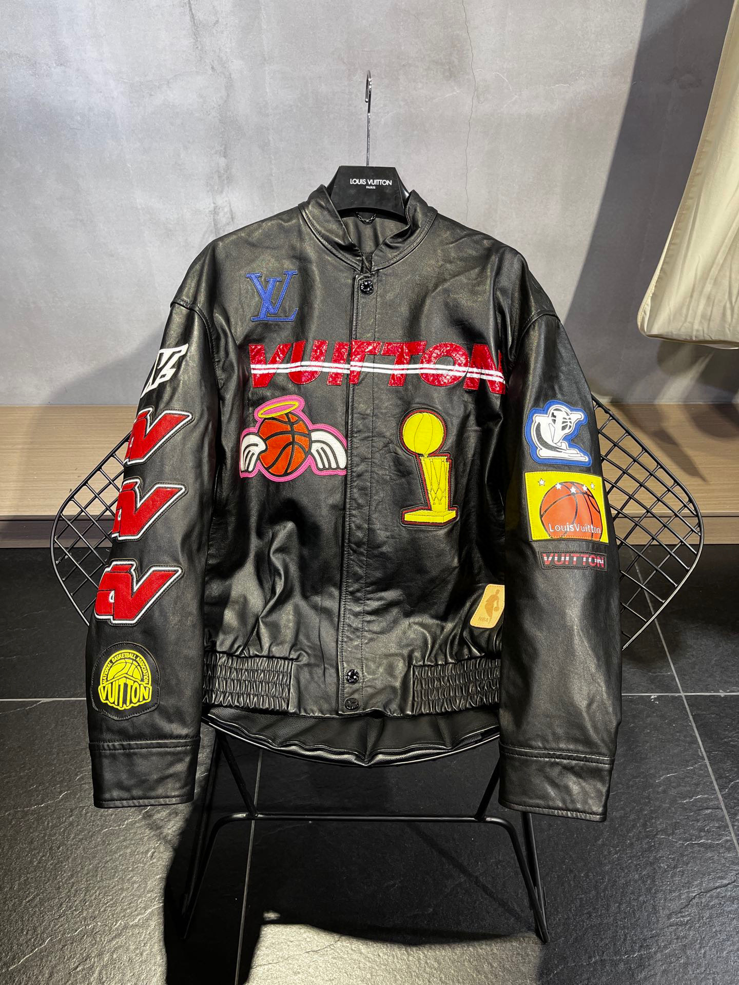 Louis Vuitton Men Logos Genuine Leather Hero Jacket #nigo7878