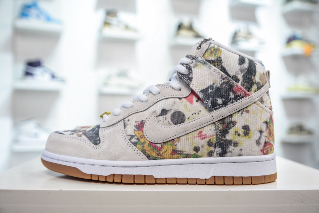 Nike Rammellzee White High-Top Printed Casual Board Shoesl Shoes #nigo21742