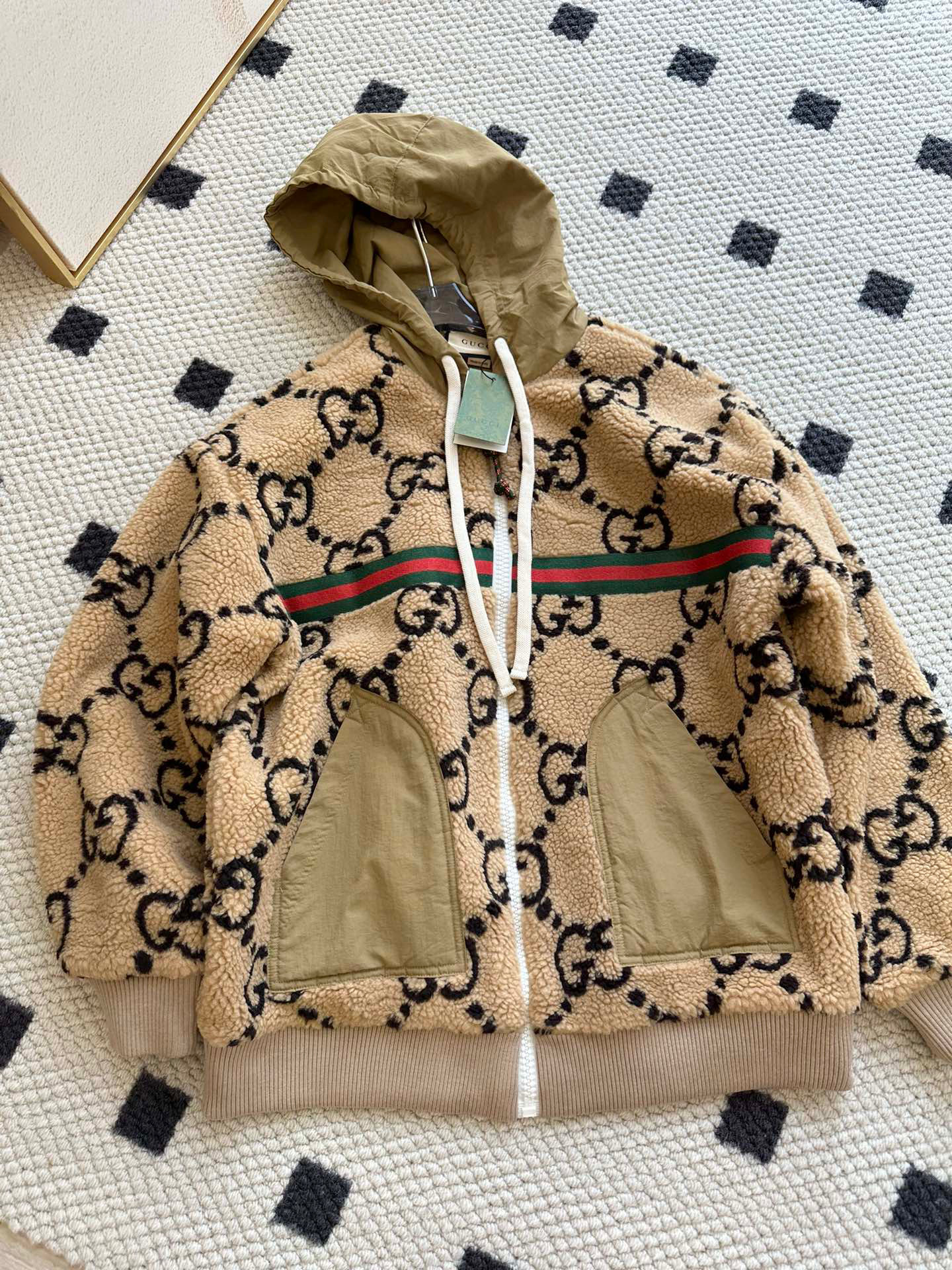 Gucci Lamb Wool Hooded Jacket #nigo96367