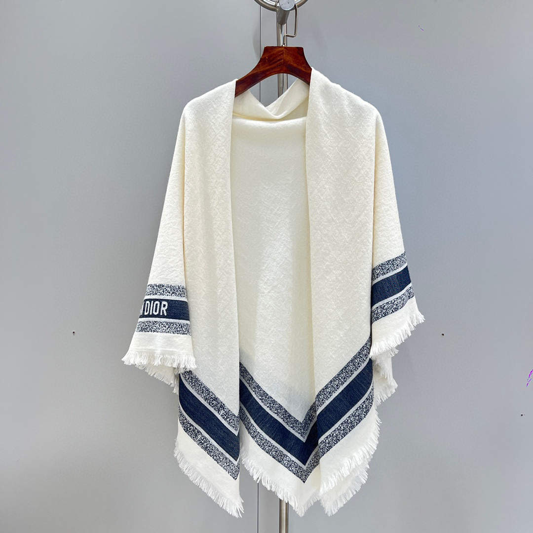 Dior Monogrammed Jacquard Shawl Scarf #nigo96365