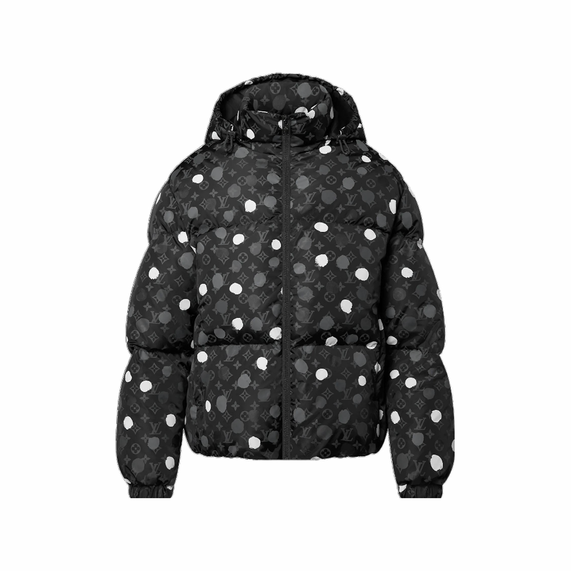 Louis Vuitton Yayoi kusama Black Polka Dot Hooded Cotton Puffer Down Jacket #nigo96374