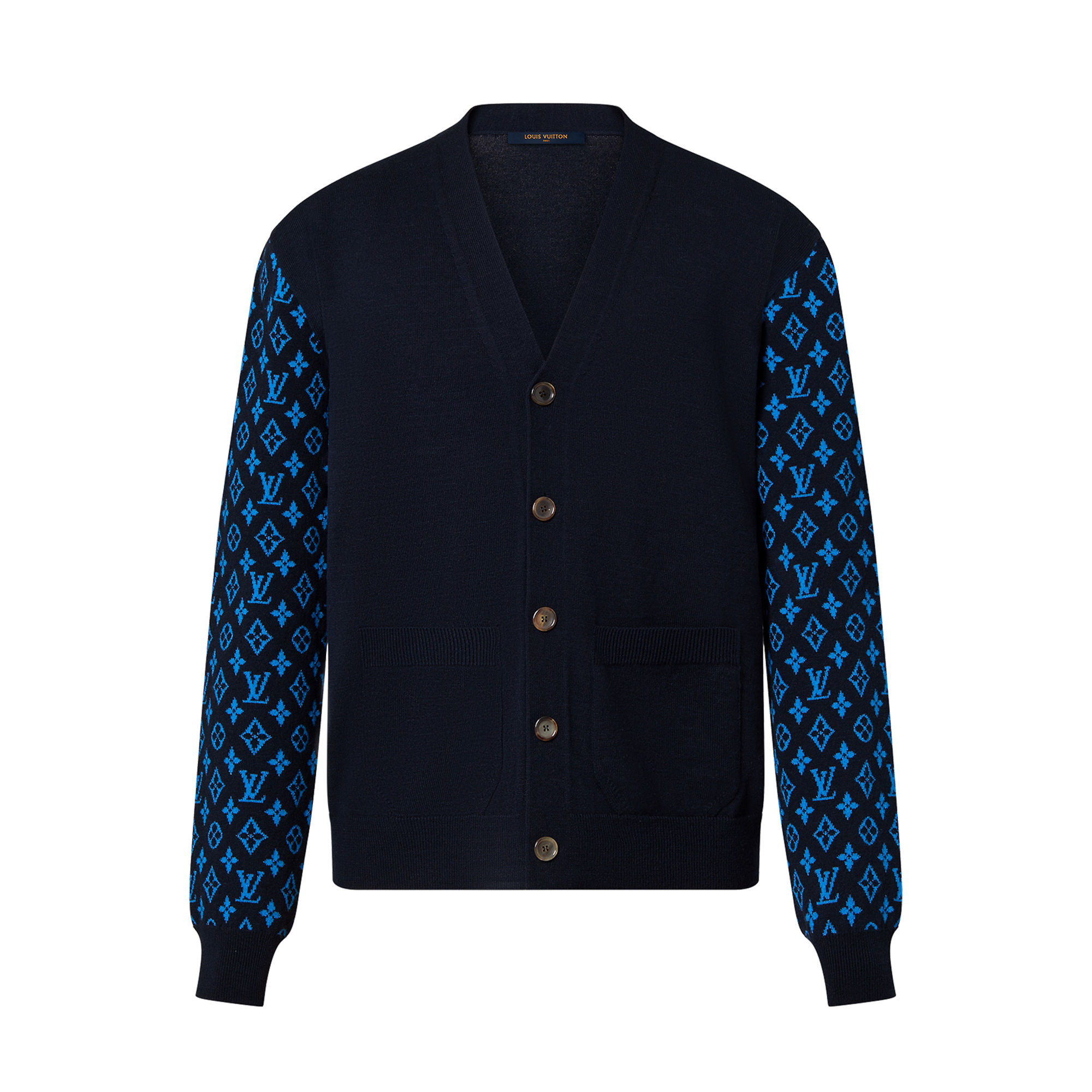 Louis Vuitton Monogram Mix Cashmere Cardigan Men's Knitted Shirt #nigo96359