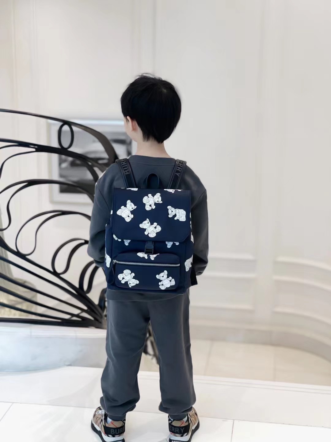 Burberry Kid's Thomas Teddy Nylon Backpack #nigo31446
