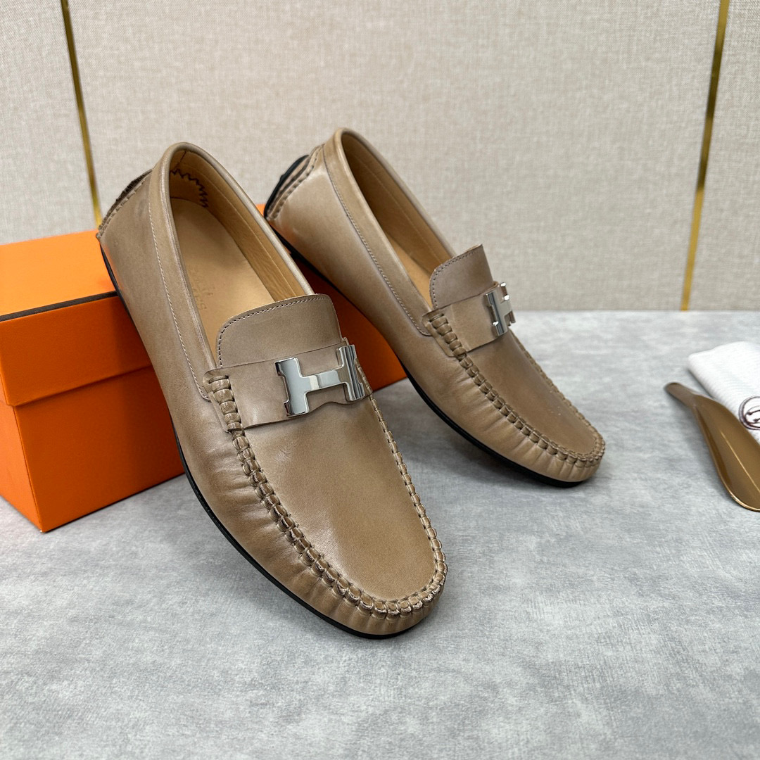 Hermes Flat Leather Fashionable Leather Shoes #nigo96373