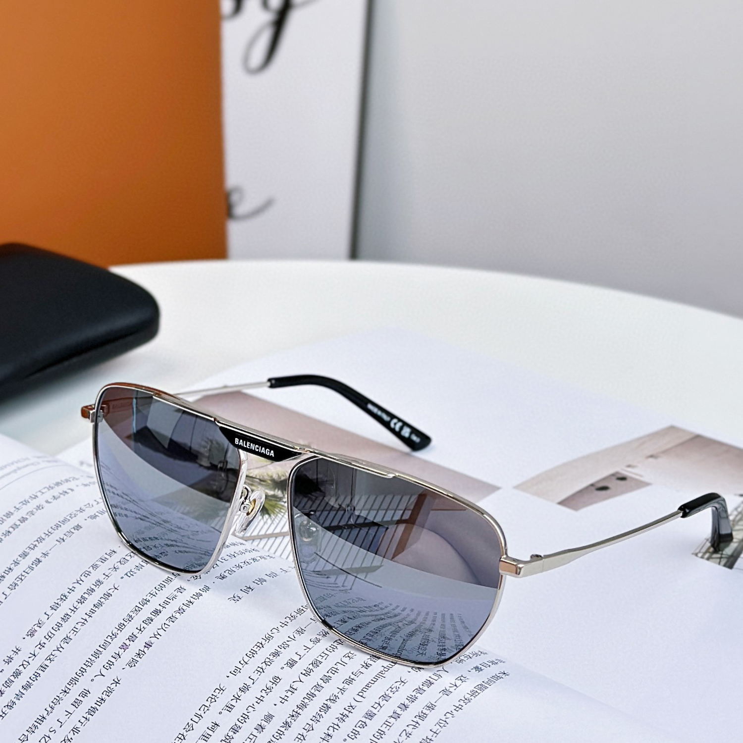 Balenciaga TAG 2.0 Navigator Sunglasses Metal Aviator Glasses #nigo96356