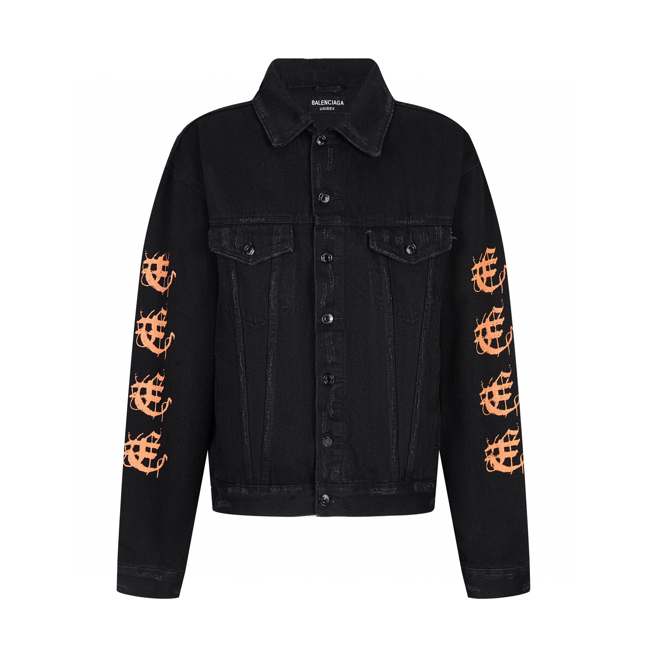 Balenciaga Heavy Metal Denim Jacket in Black Faded #nigo6541