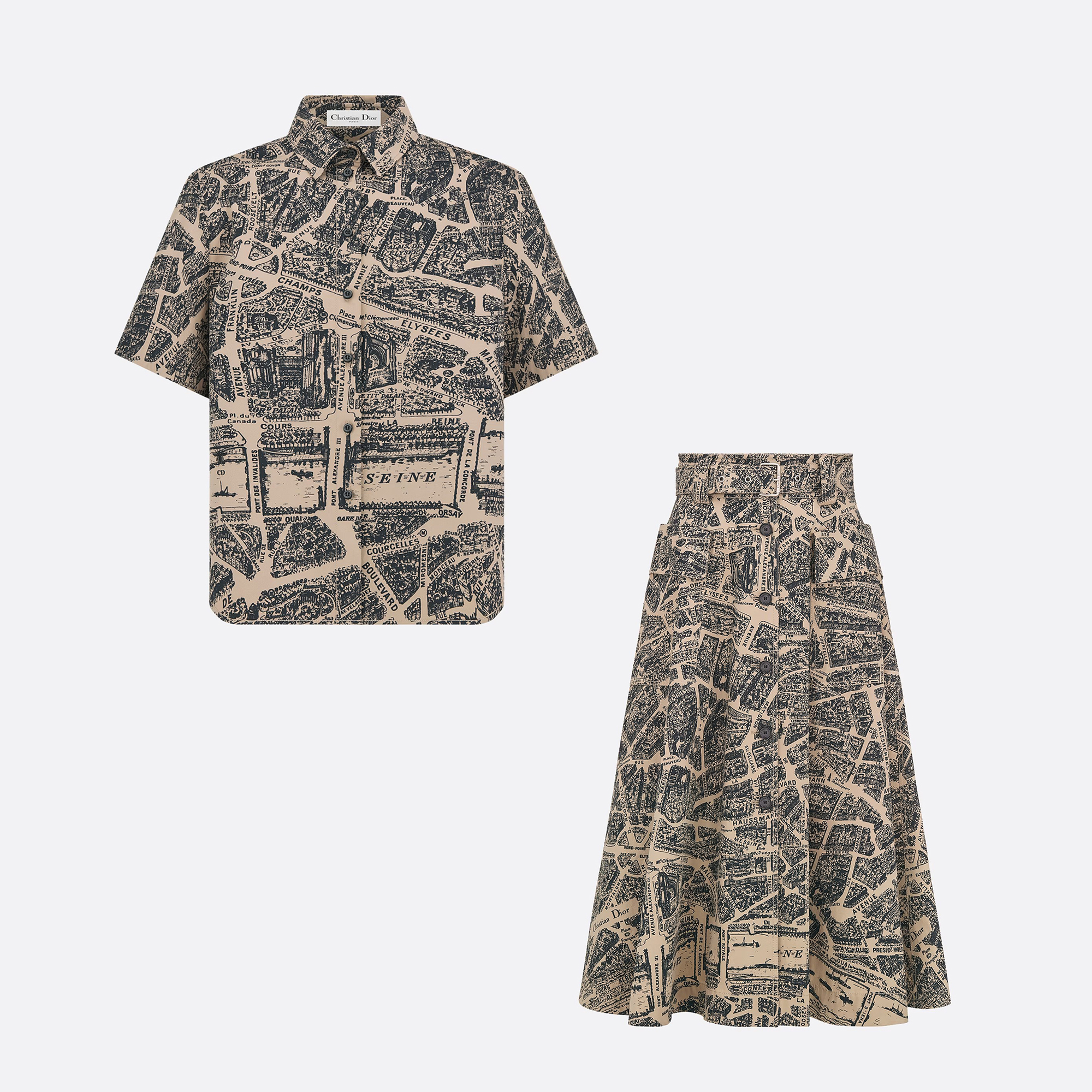 Dior Plan de Paris Shirt Short Sleeved Skirt Set #nigo96376