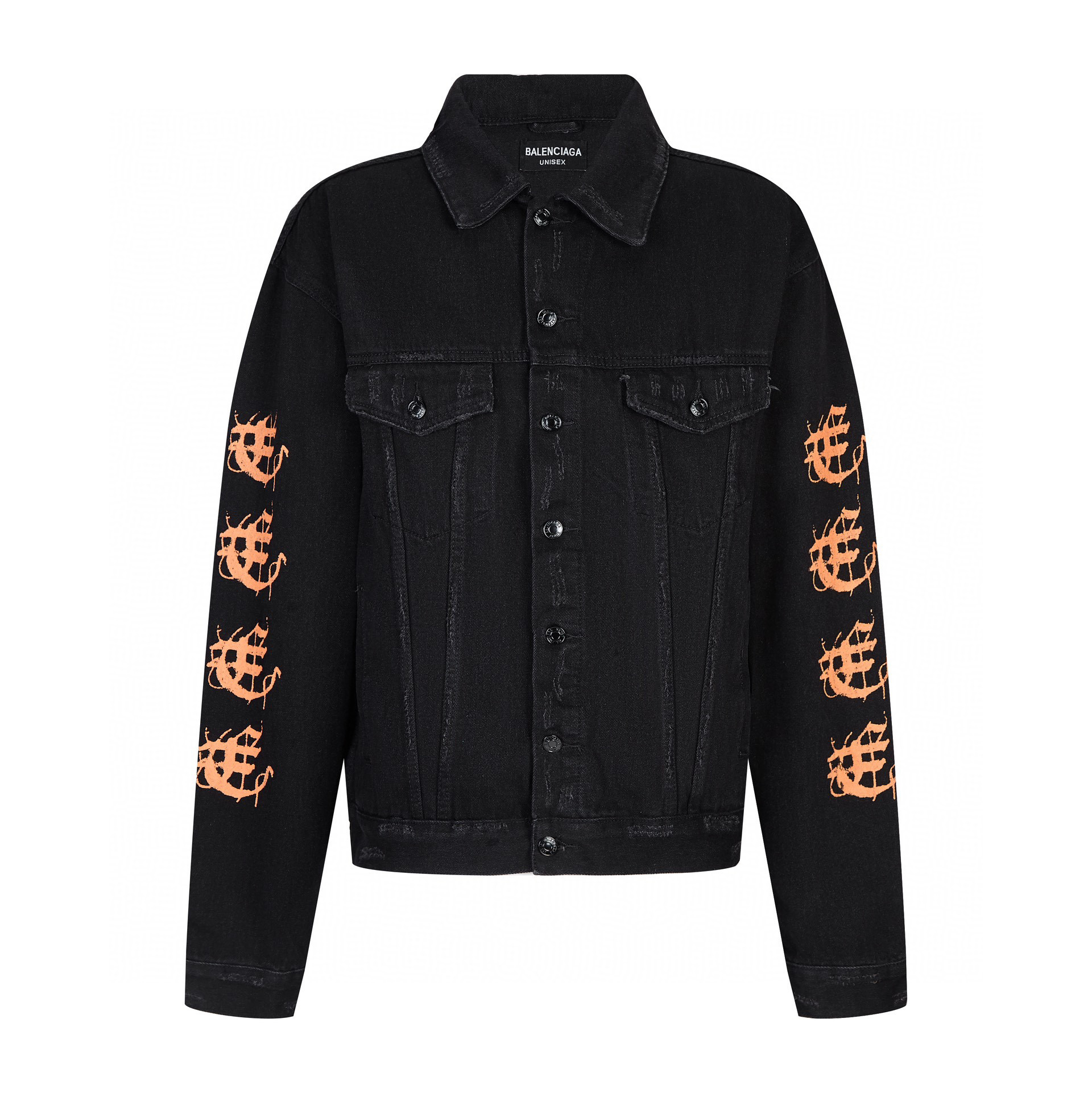 Balenciaga Heavy Metal Denim Jacket in Black Faded #nigo6541