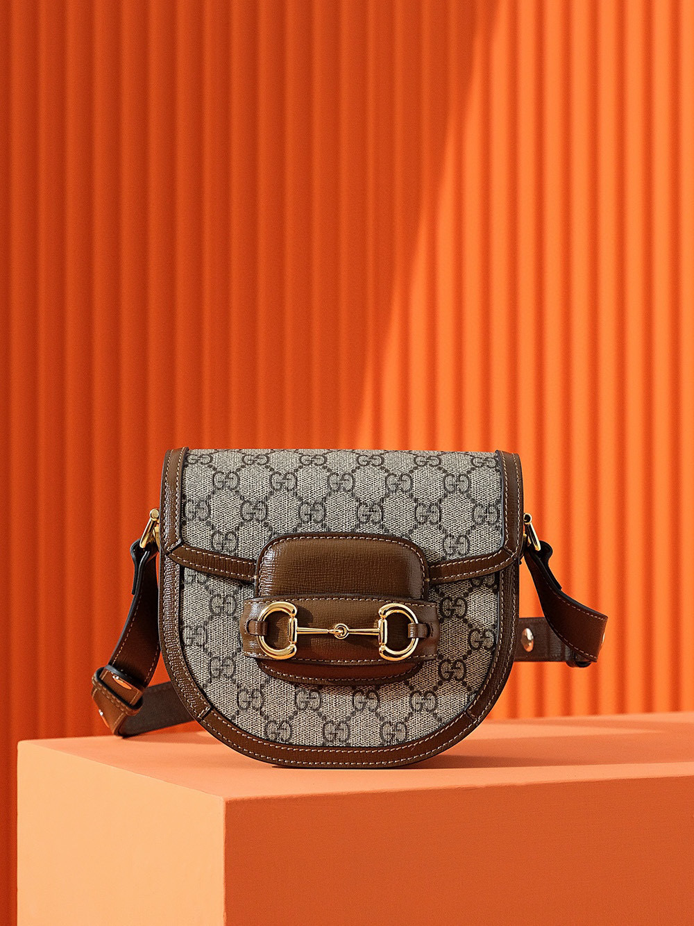 Gucci Horsebit Canvas Leather Patchwork Crossbody Bag #nigo21745