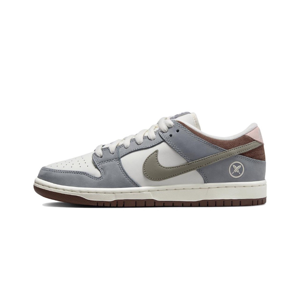Nike Dunk Low Grey And White Patchwork Lace Up Board Shoes #nigo96385