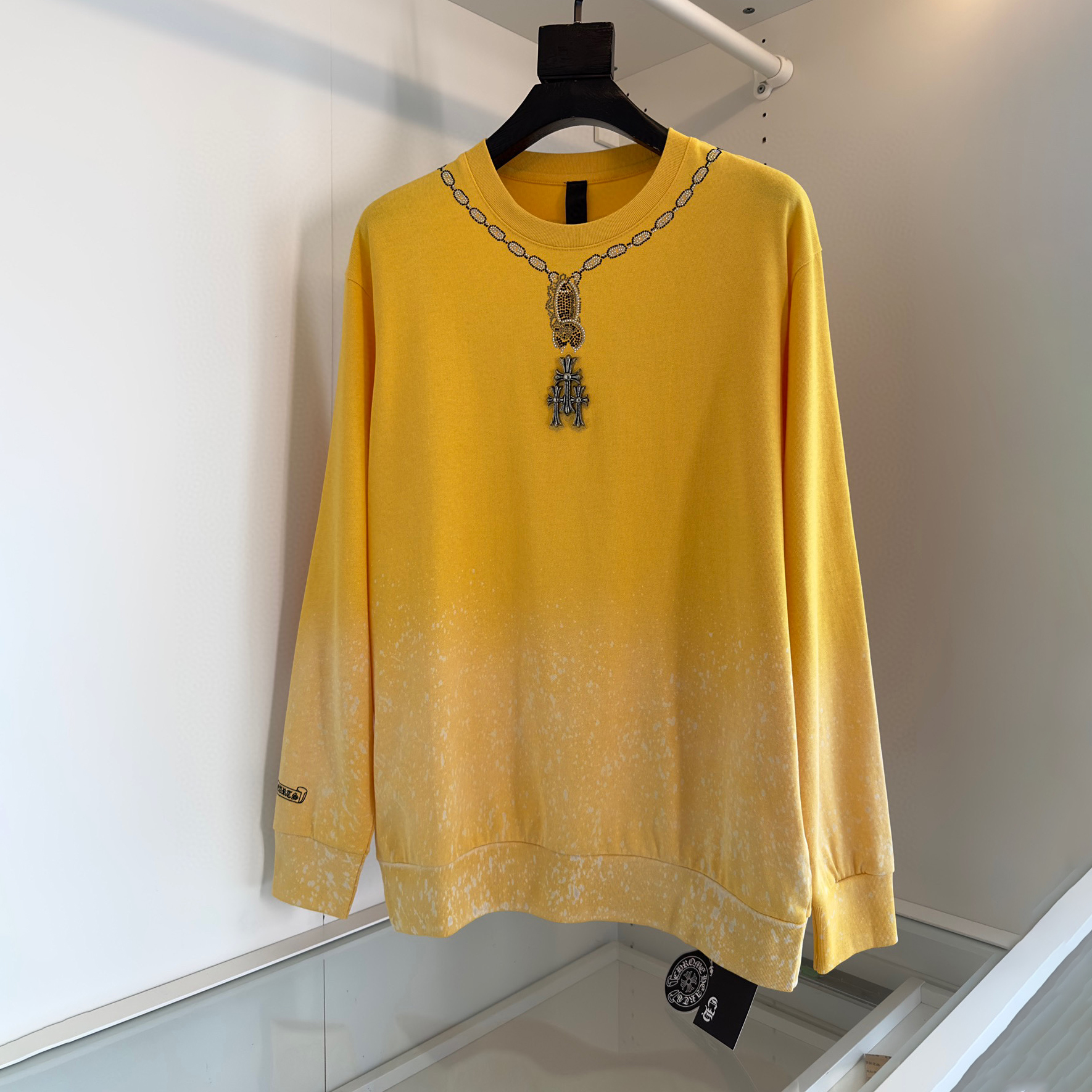 Chrome Hearts Paint Splash Crew Neck Pullover Sweater #nigo96396