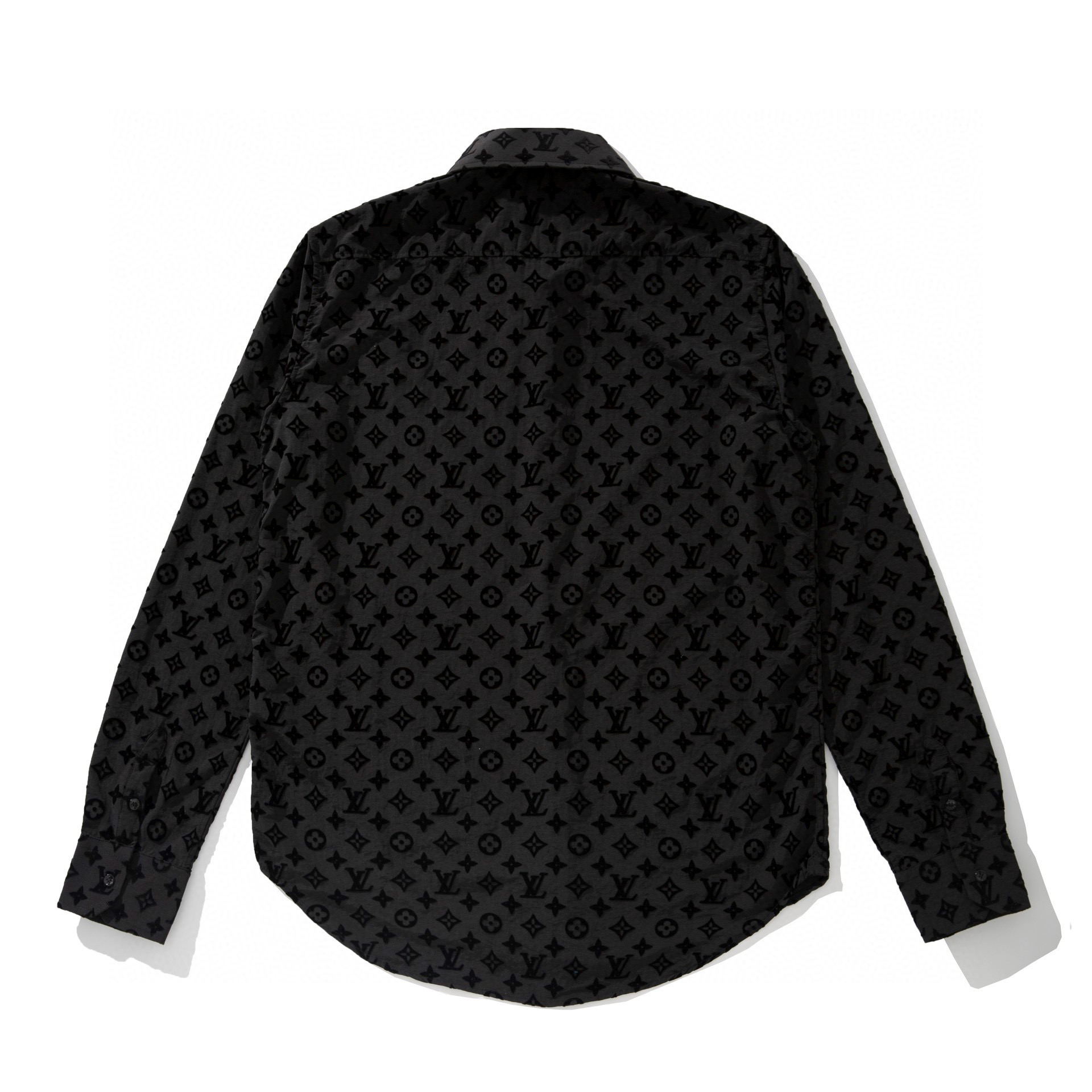 Louis Vuitton Flocked Logo Print Long Sleeve Shirt #nigo1656