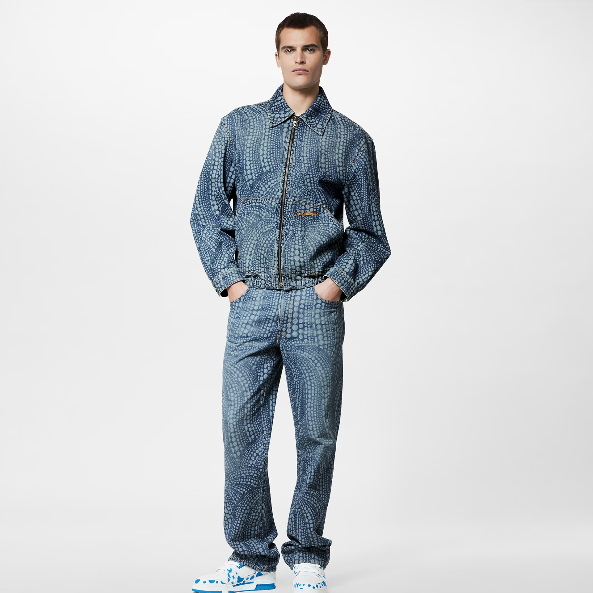 Louis Vuitton LV x YK All Over Pumpkin Denim Jacket Pants Ngvp #nigo5438