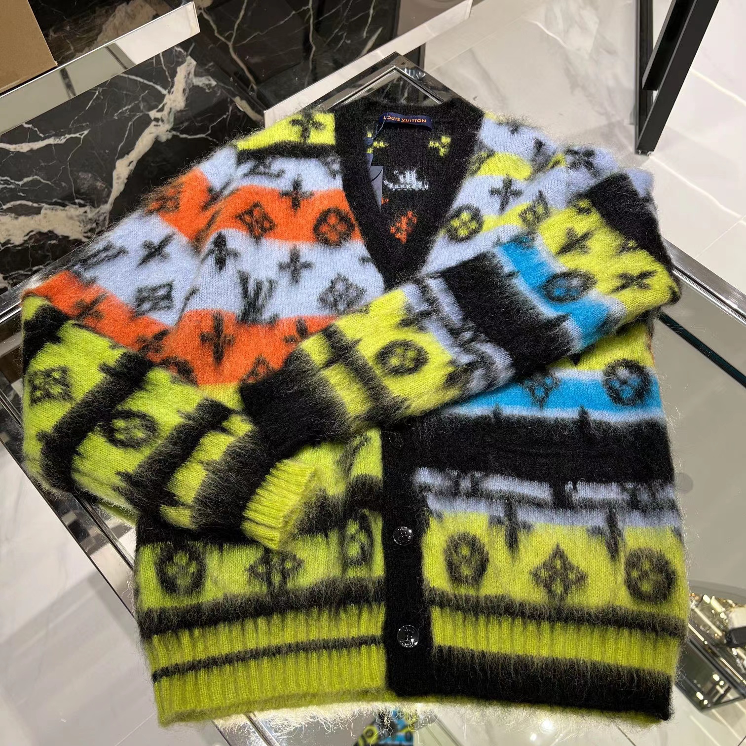 Louis Vuitton Unisex Fluorescent Seahorse Cardigan Knit Cardigan Jacket #nigo54249