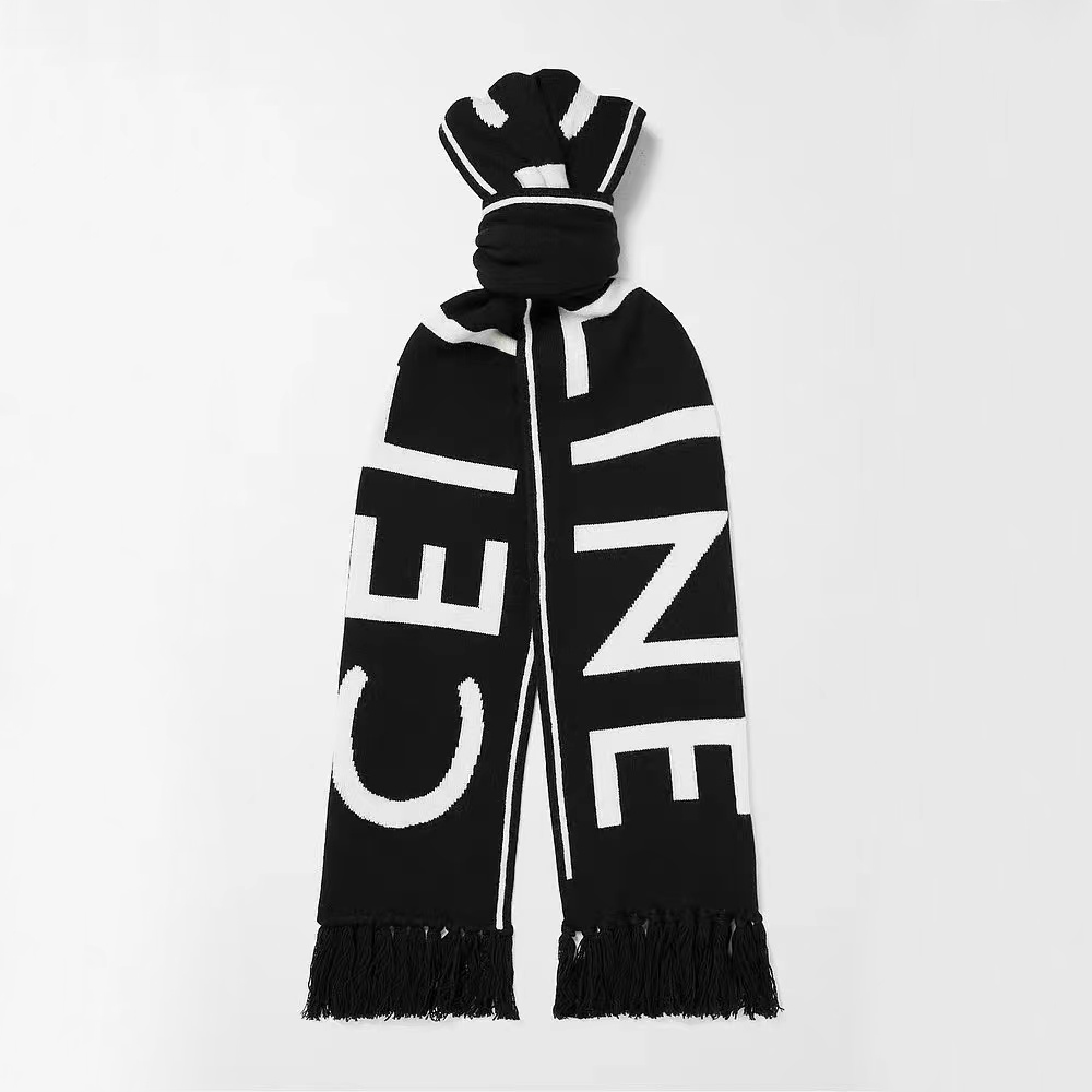 Celine Pure Wool Jacquard Letter Long Scarf #nigo52349