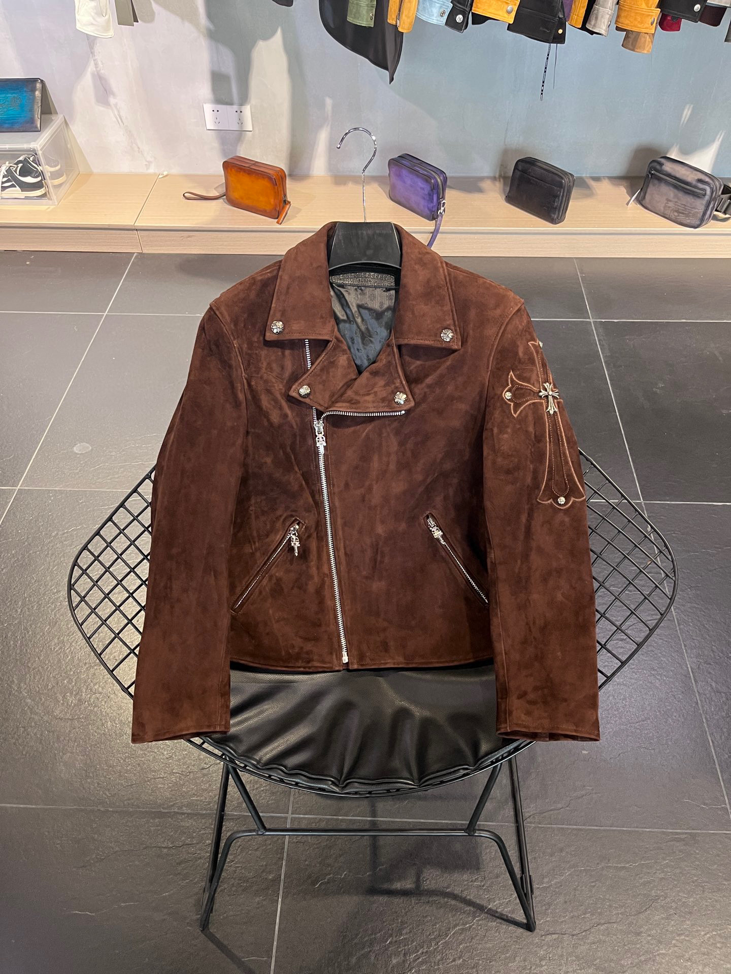 Chrome Hearts Cowhide Nubuck Leather Jacket Coat #nigo67895