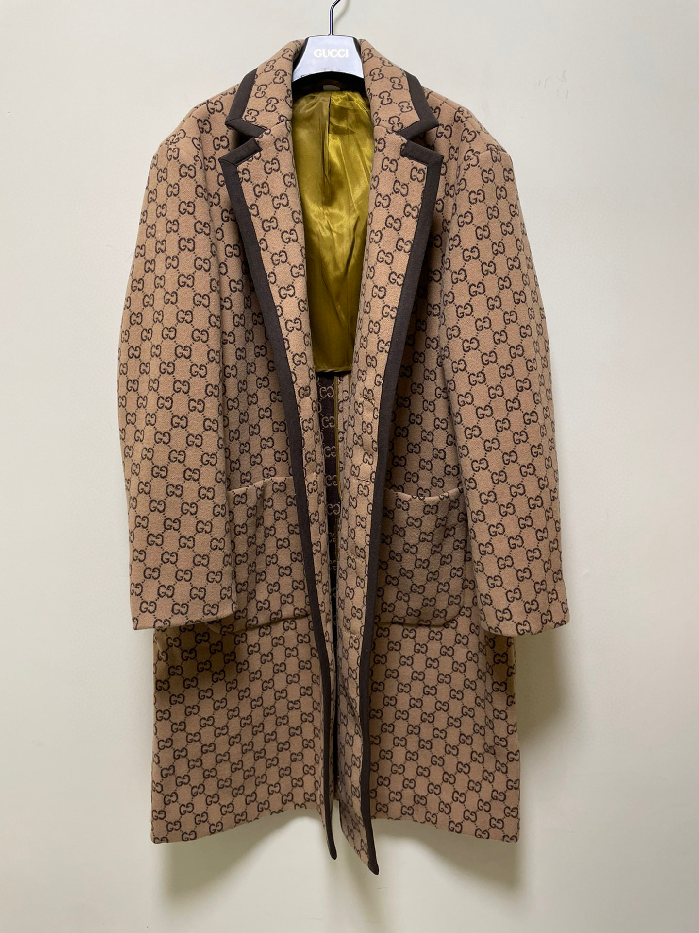 Gucci Long Button Down Khaki Jacket Coat #nigo1488