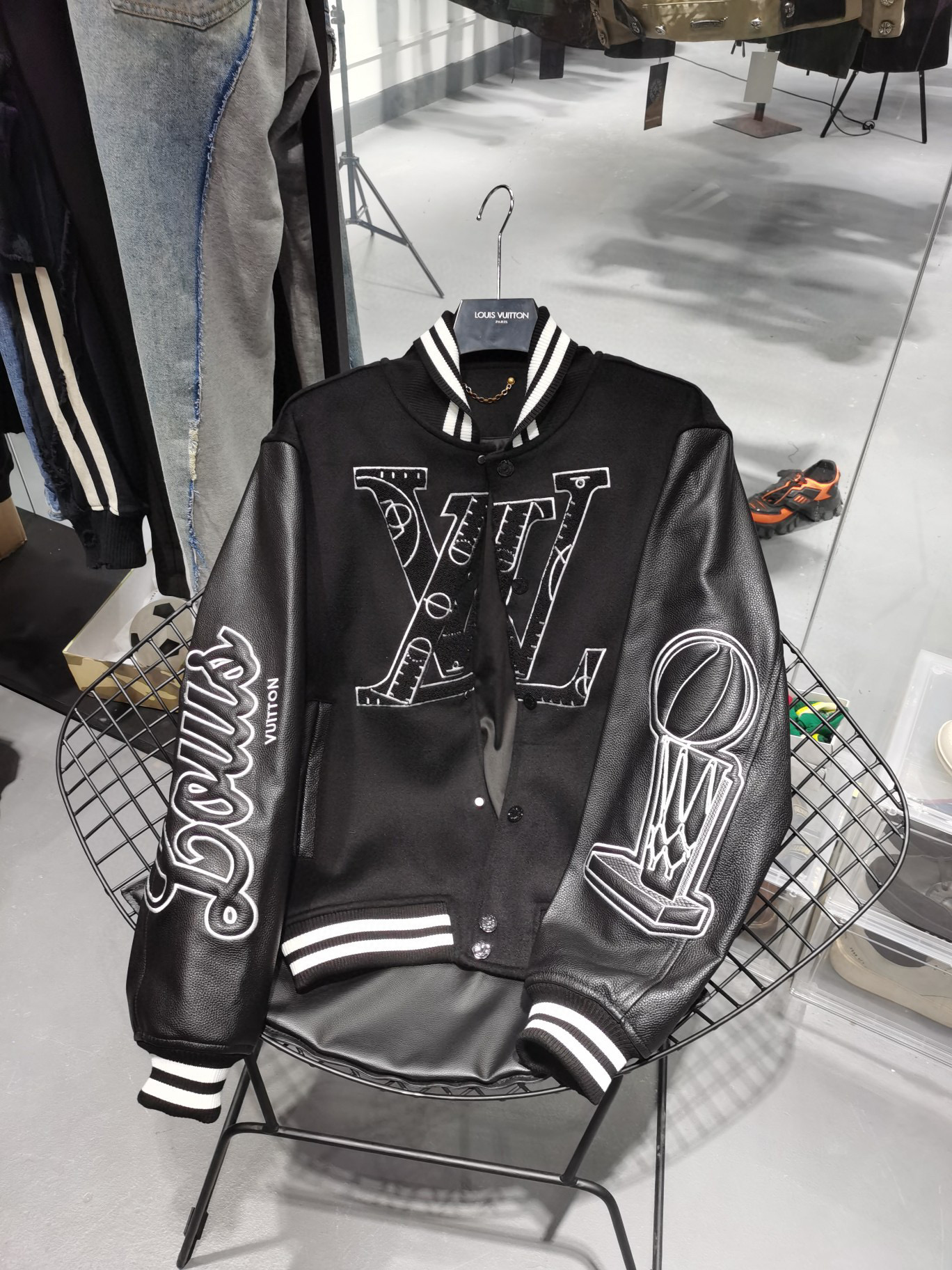 Louis Vuitton Leather Basketball Jacket Coat #nigo9988