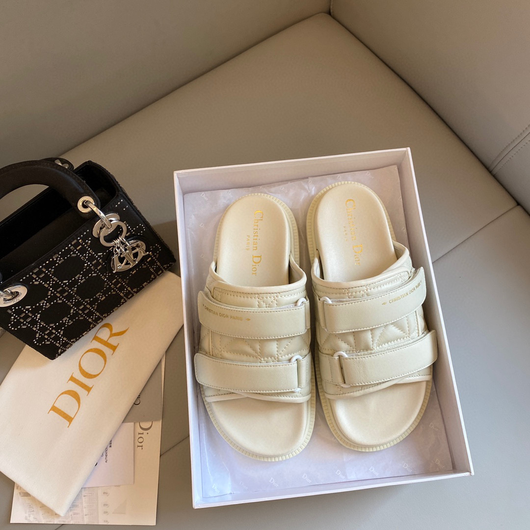 Dior Quilted Leather Sandals Slippers Shoes #nigo4761