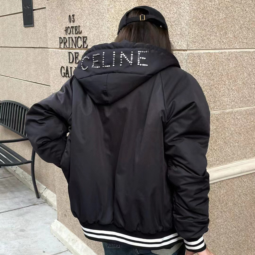 Celine Unisex Black Hooded Jacket #nigo56446