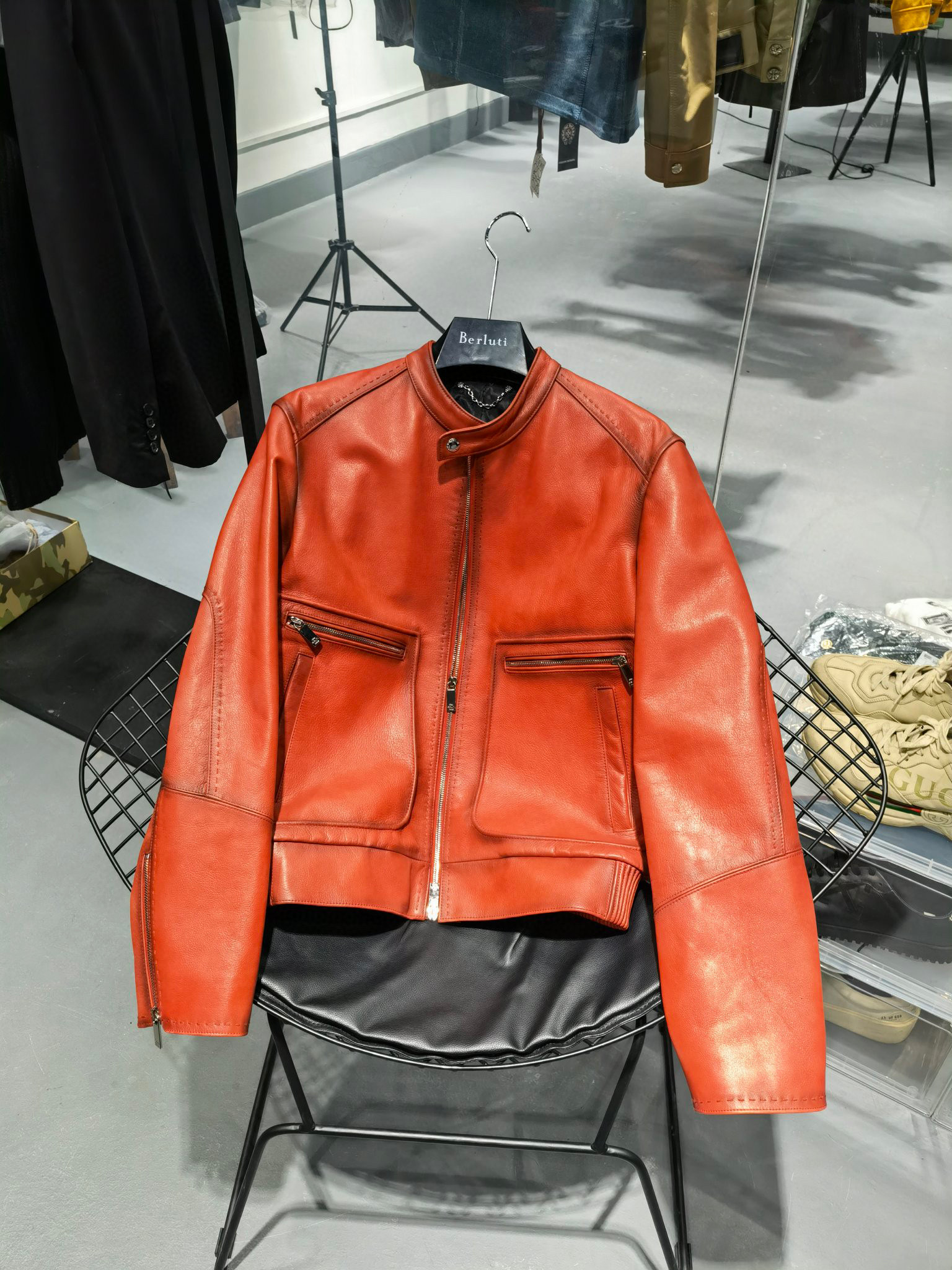 Berluti Leather Bomber Jacket #nigo37636