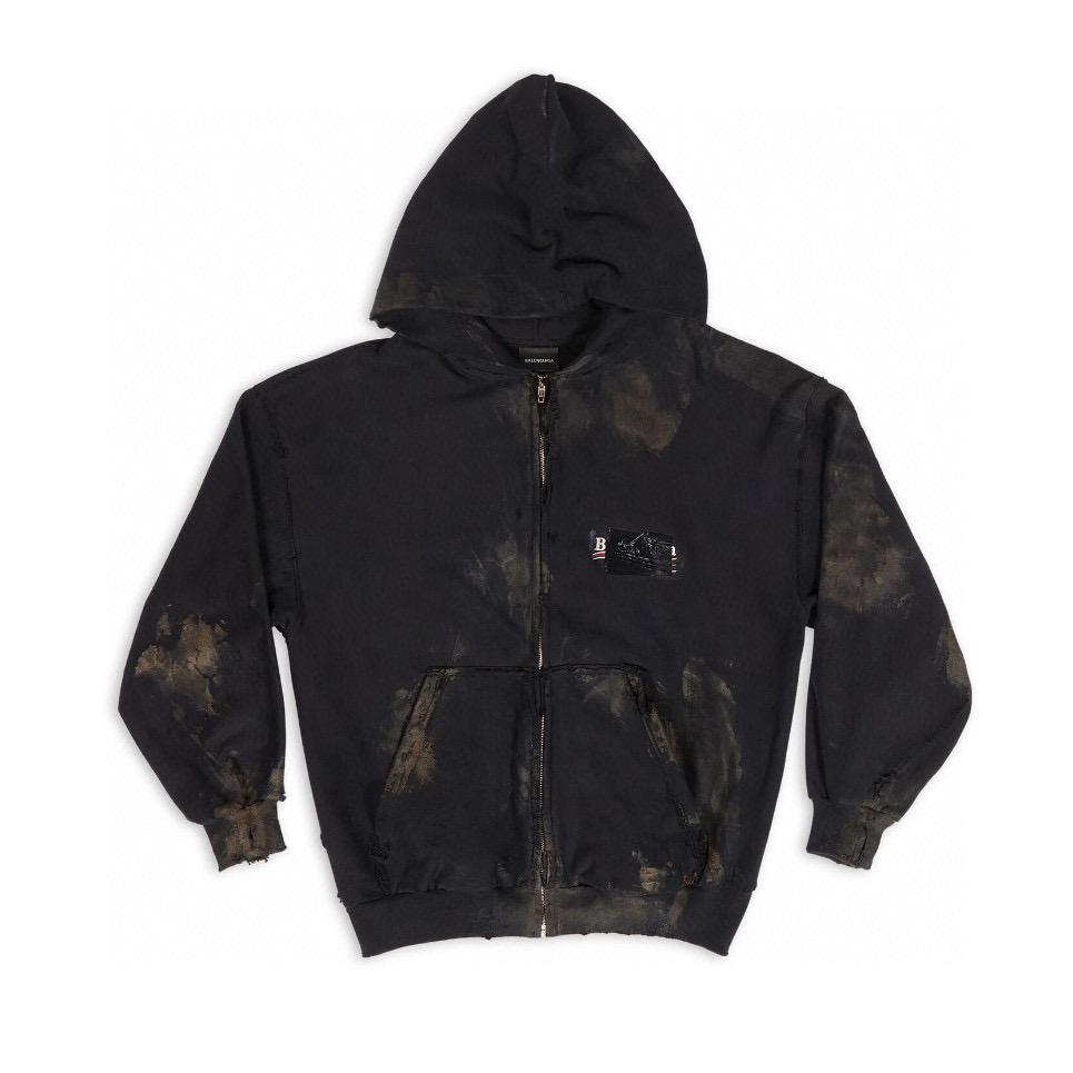 Balenciaga Worn Zippered Hoodie Cardigan #nigo8441
