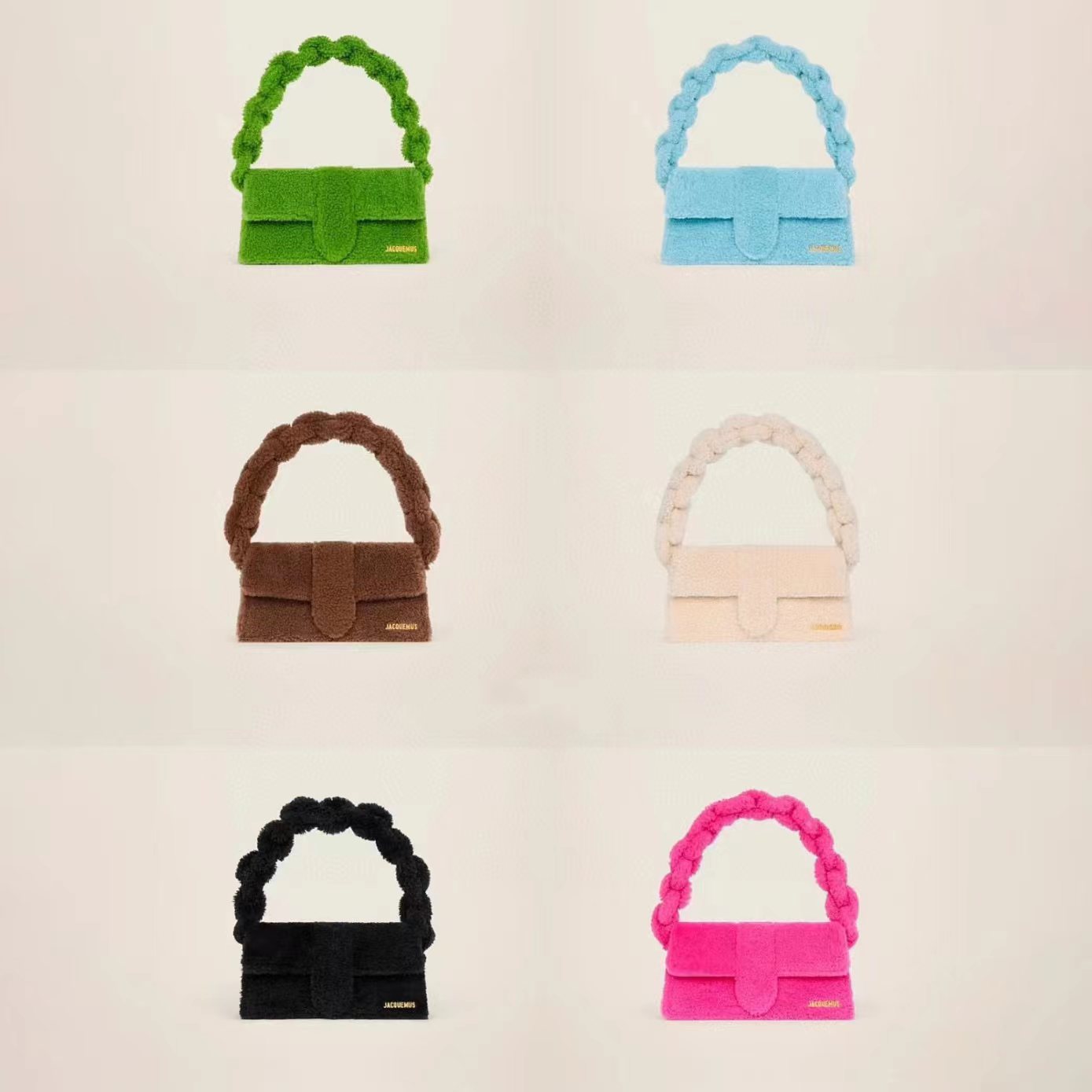 Jacquemus Single Color Lamb Wool Shoulder Bag #nigo3413