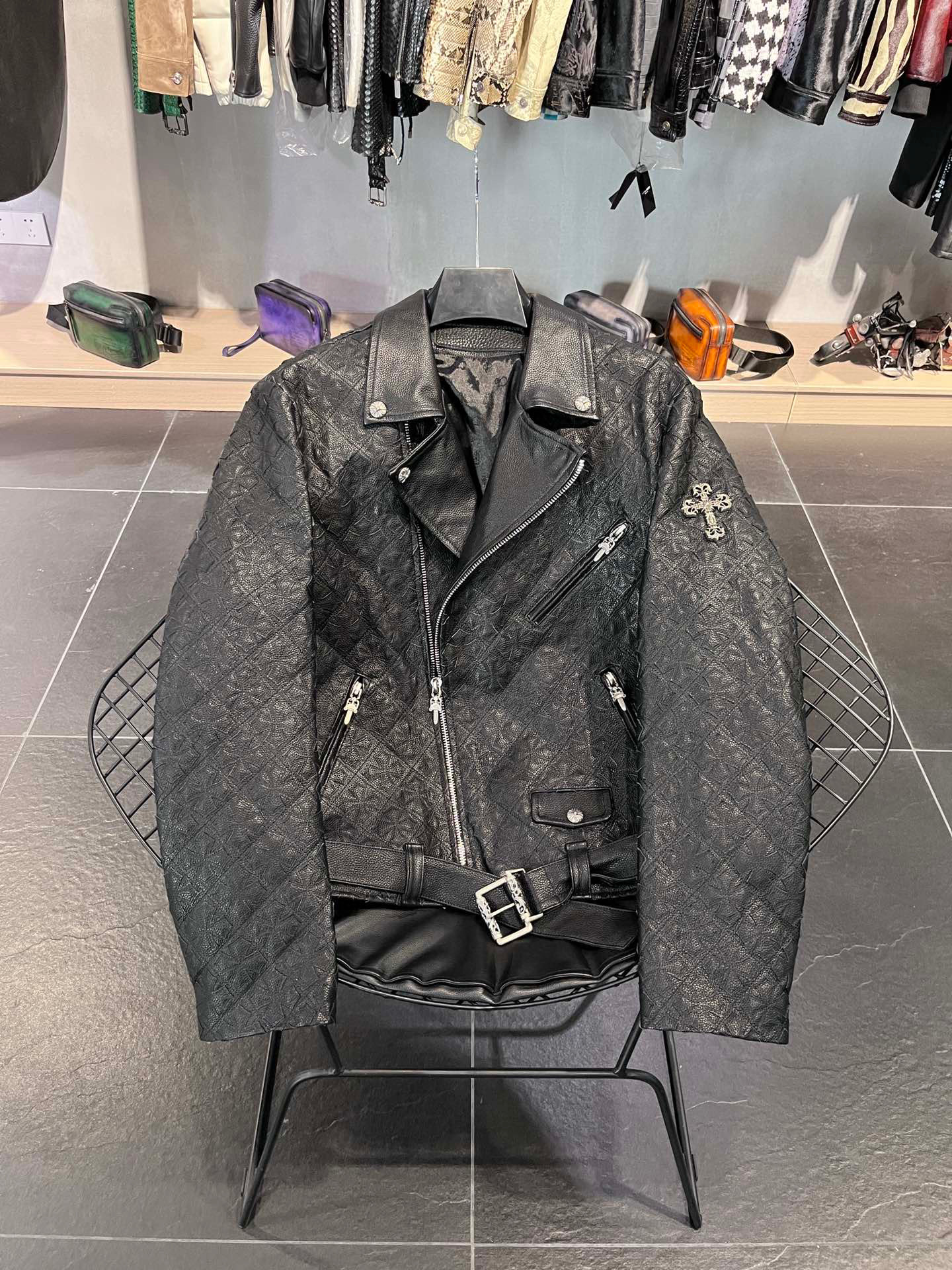 Chrome Hearts Motorcycle Leather Jacket Coat #nigo2443