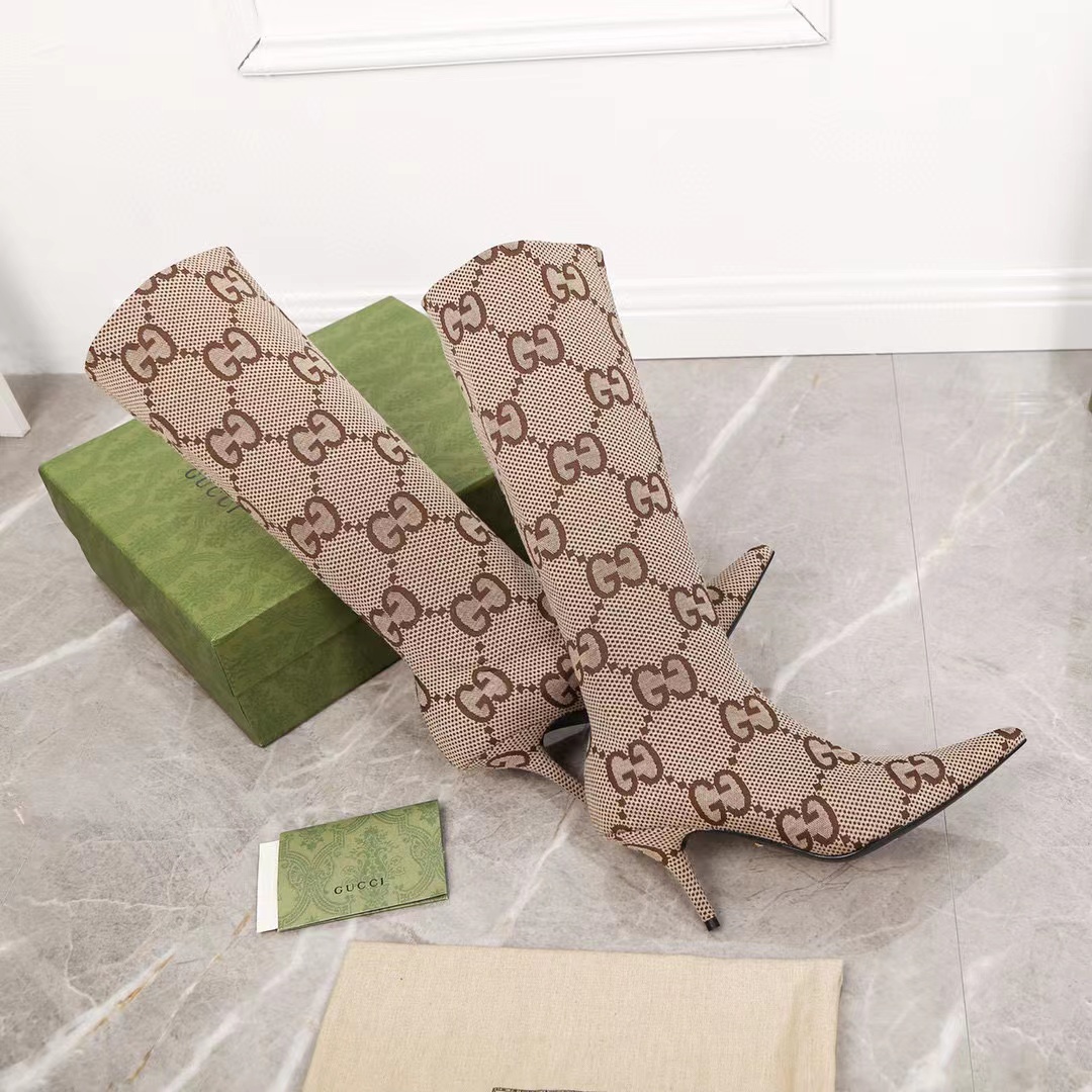 Gucci Slim Canvas High-Heeled Boots With Modified Legs #nigo52297