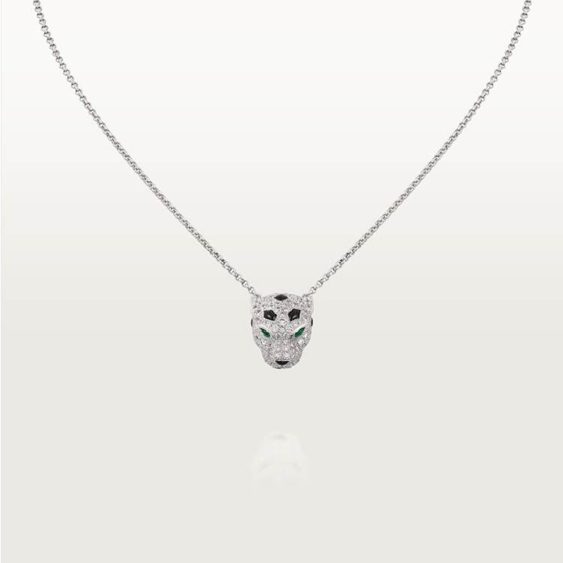Cartier Full Diamond Leopard Head Necklace CNC Craft v Gold Material Accessories Jewelry #nigo82167