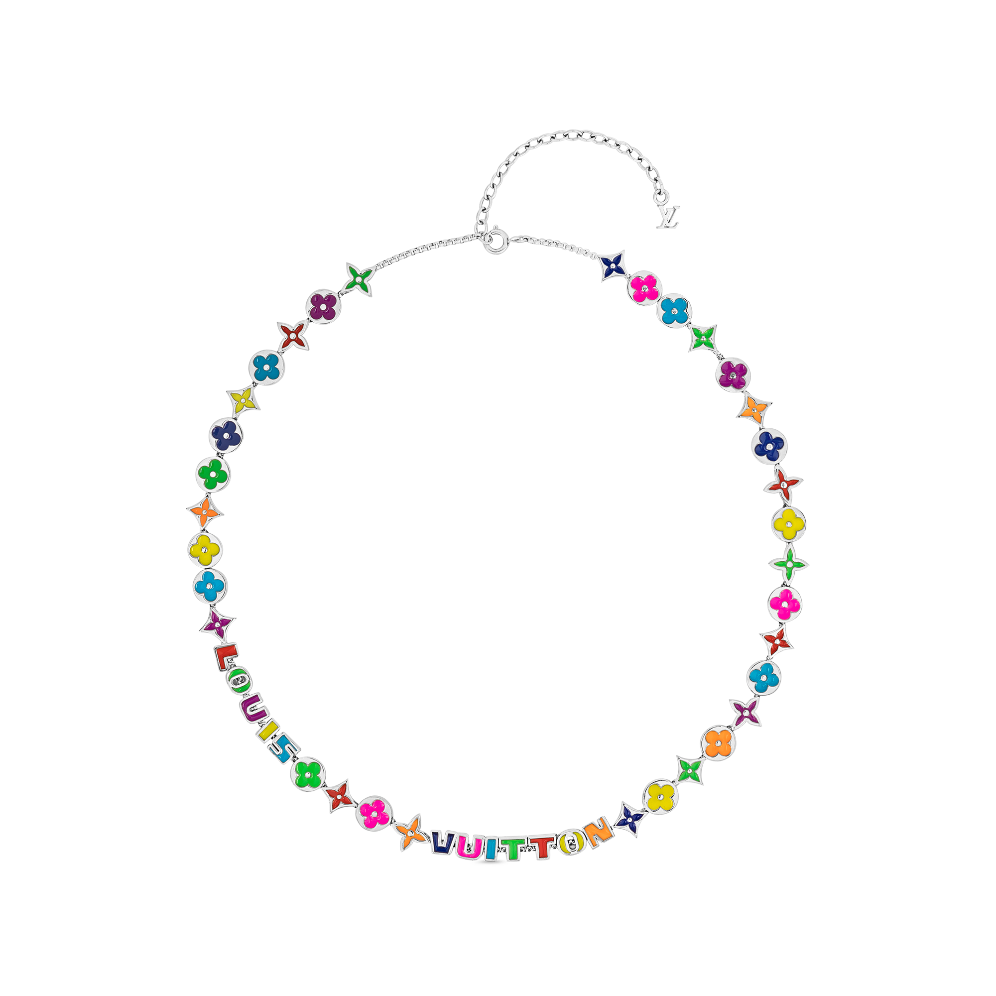 Louis Vuitton Colorful Floral Letter Bracelet Beaded Necklace Set Jewelry #nigo89167