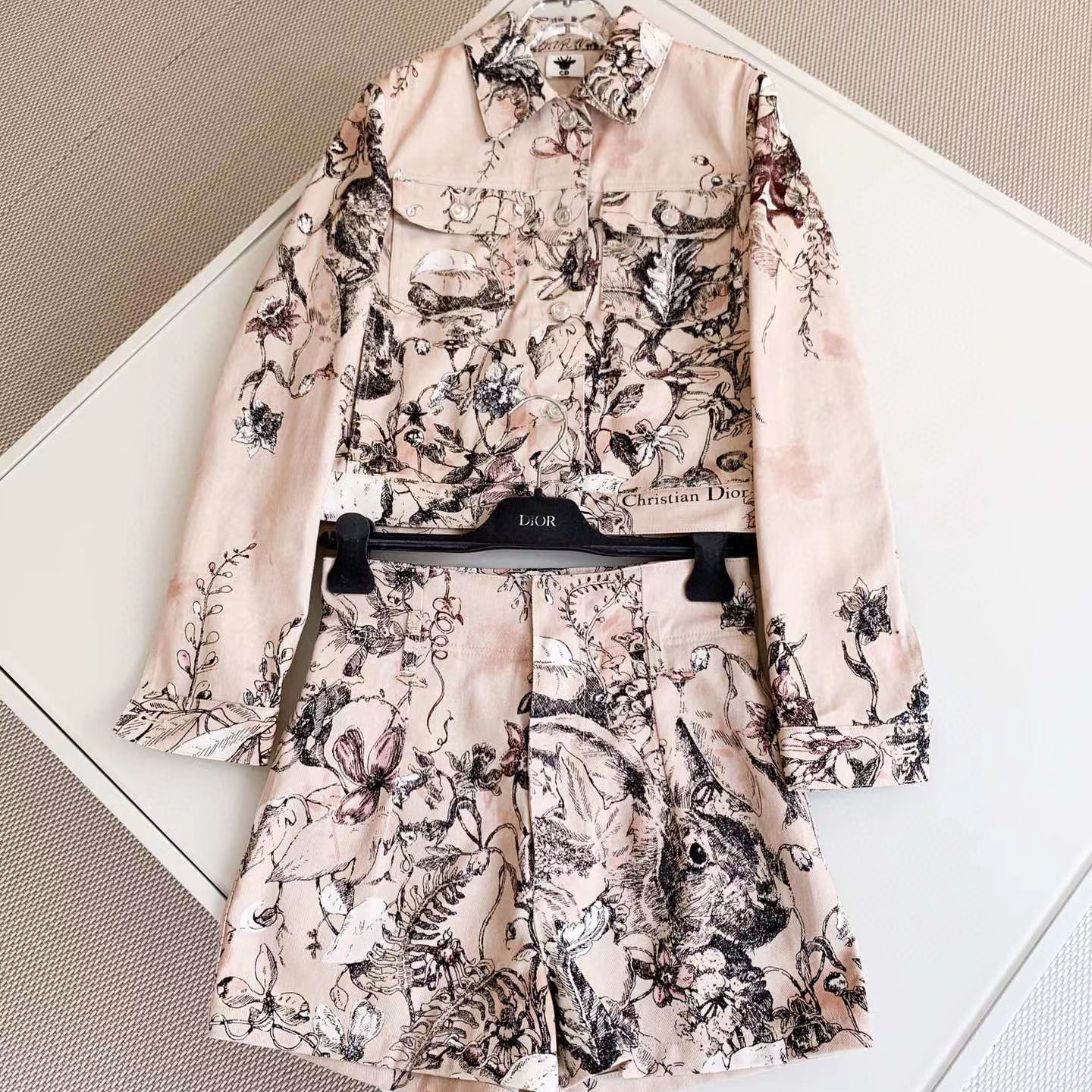 Dior Summer Blue Denim Jacket Shorts Suit Pants Set #nigo56475